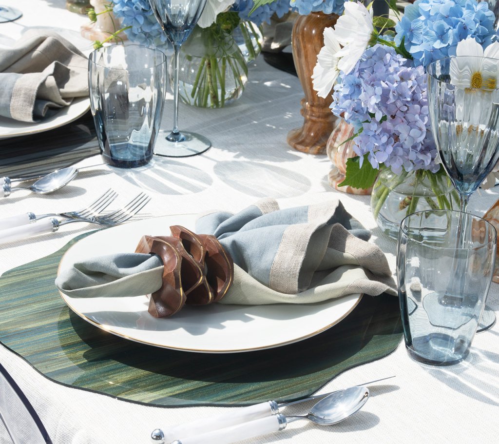 Cool Tone Dip Dye Napkins Set of 4 - Stylish & Reusable Cotton Table Linens for Dinner Parties, Weddings & Home Decor