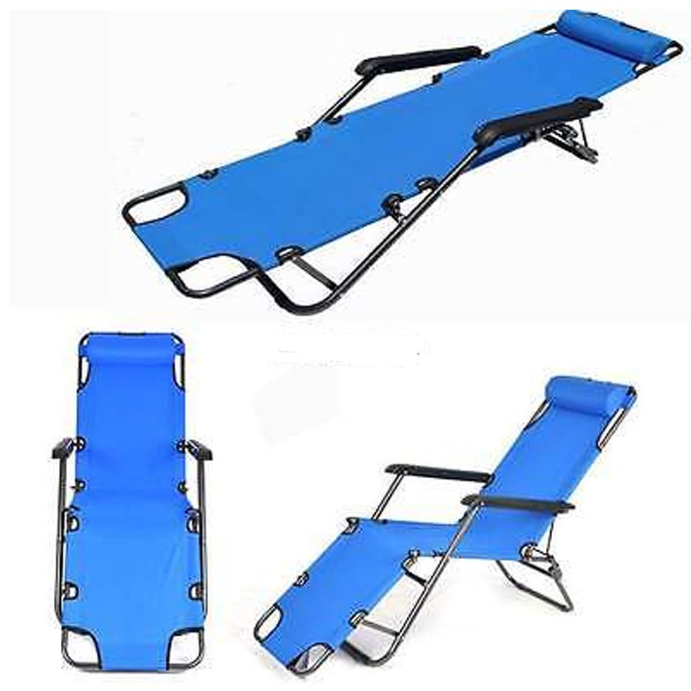 Tenozek Portable Folding Zero Gravity Beach Lounge Chair - Lightweight Outdoor Recliner for Camping, Patio, Poolside & Backyard Relaxation (Blue) - Perfect for Beach Vacations, Sunbathing and Outdoor Lounging