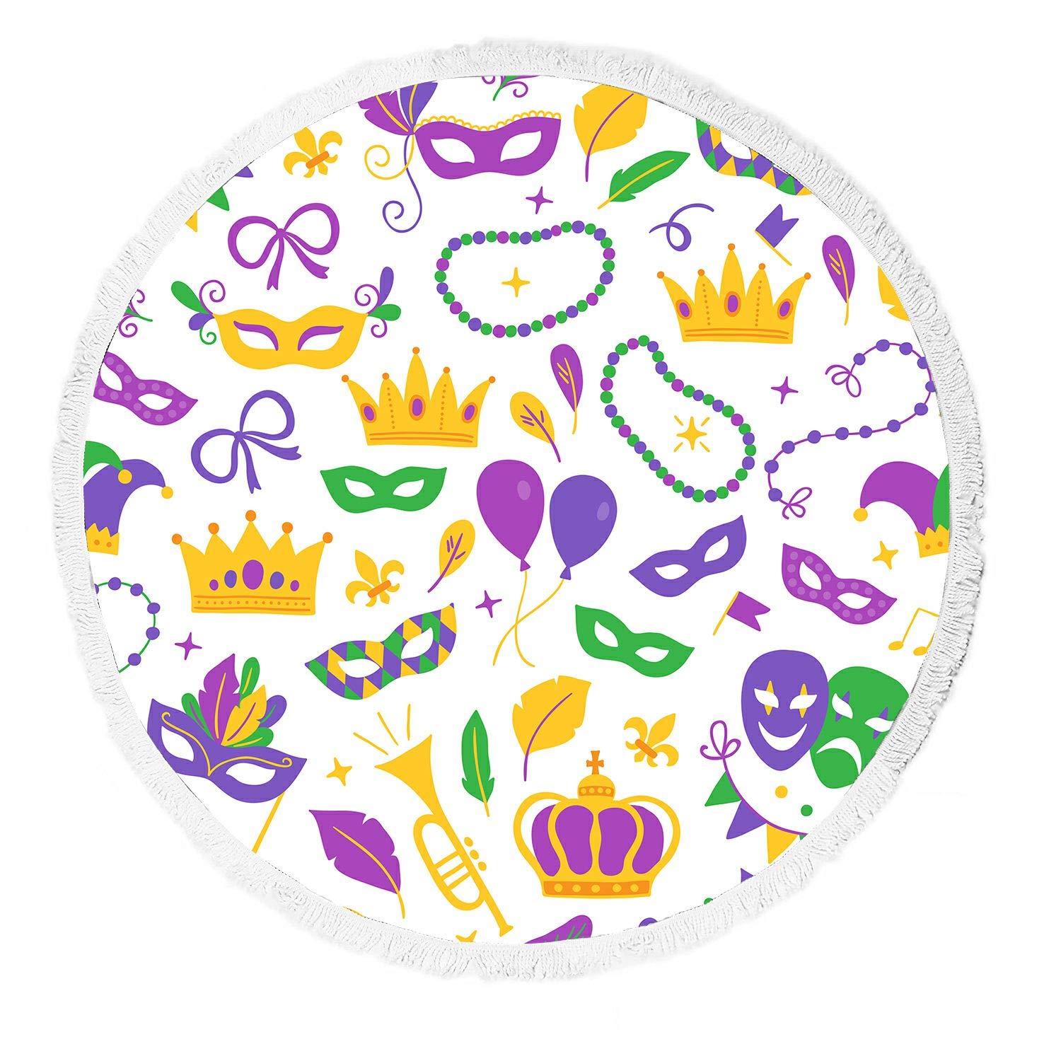 ECZJNT Mardi Gras Party Decorations - Fleur de Lis Trumpet Balloons, Confetti, Ribbons & Feathers for Festive Celebrations | Perfect for Mardi Gras Parties, Carnival Events & Beach Decorations