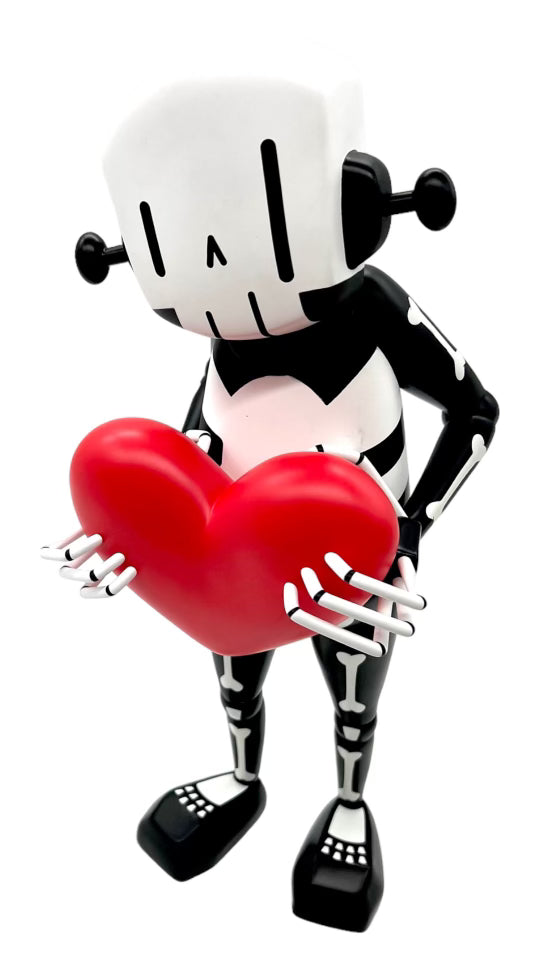 Chris RWK Robot With Heart Bones Edition - Unique Collectible Art Toy for Home Decor & Gifting | Perfect for Art Lovers & Pop Culture Enthusiasts