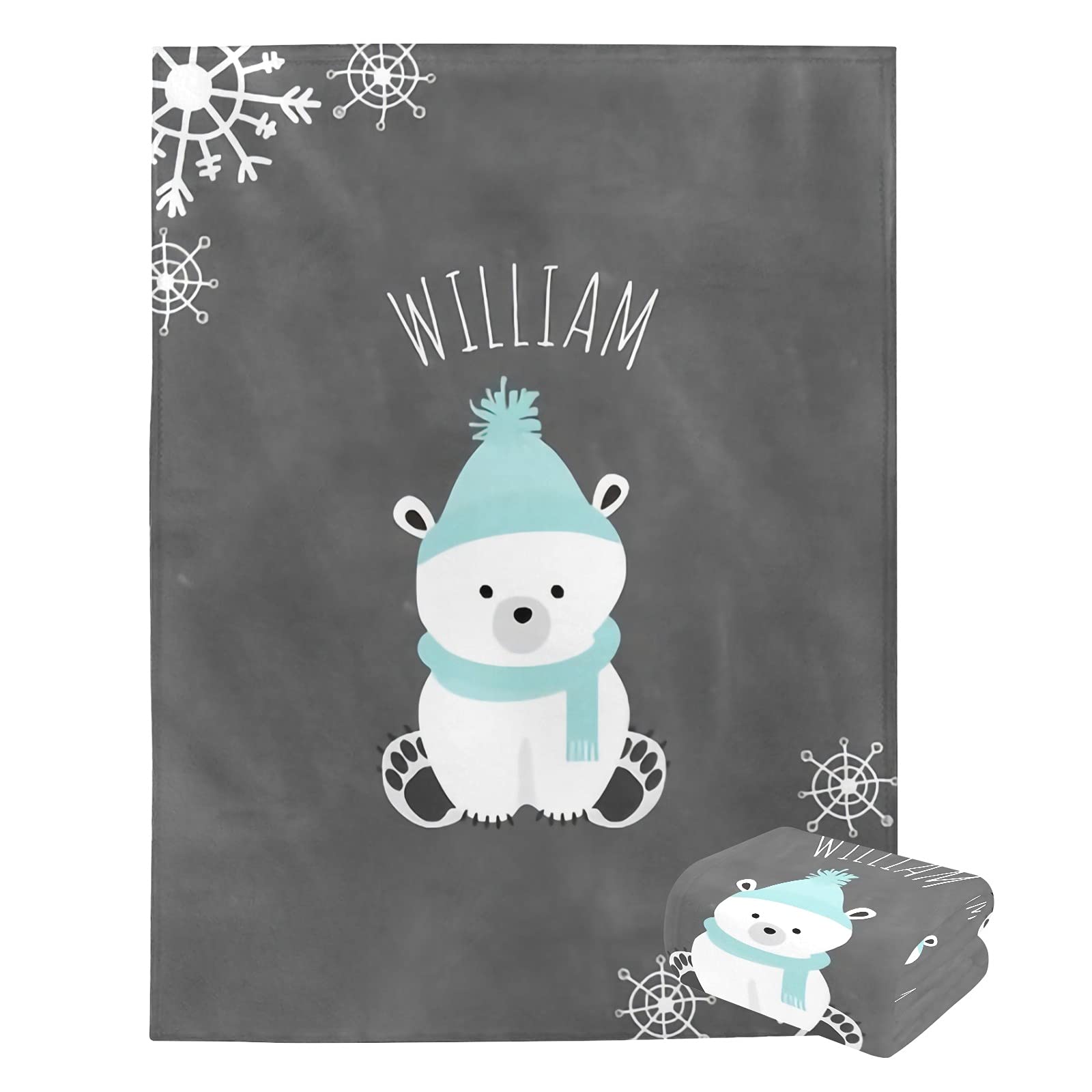 Personalized Baby Blanket with Name & Animals - Custom Soft Blanket for Newborn Boys & Girls - Neutral Nursery Decor Gift - Perfect for Cribs, Strollers & Snuggling
