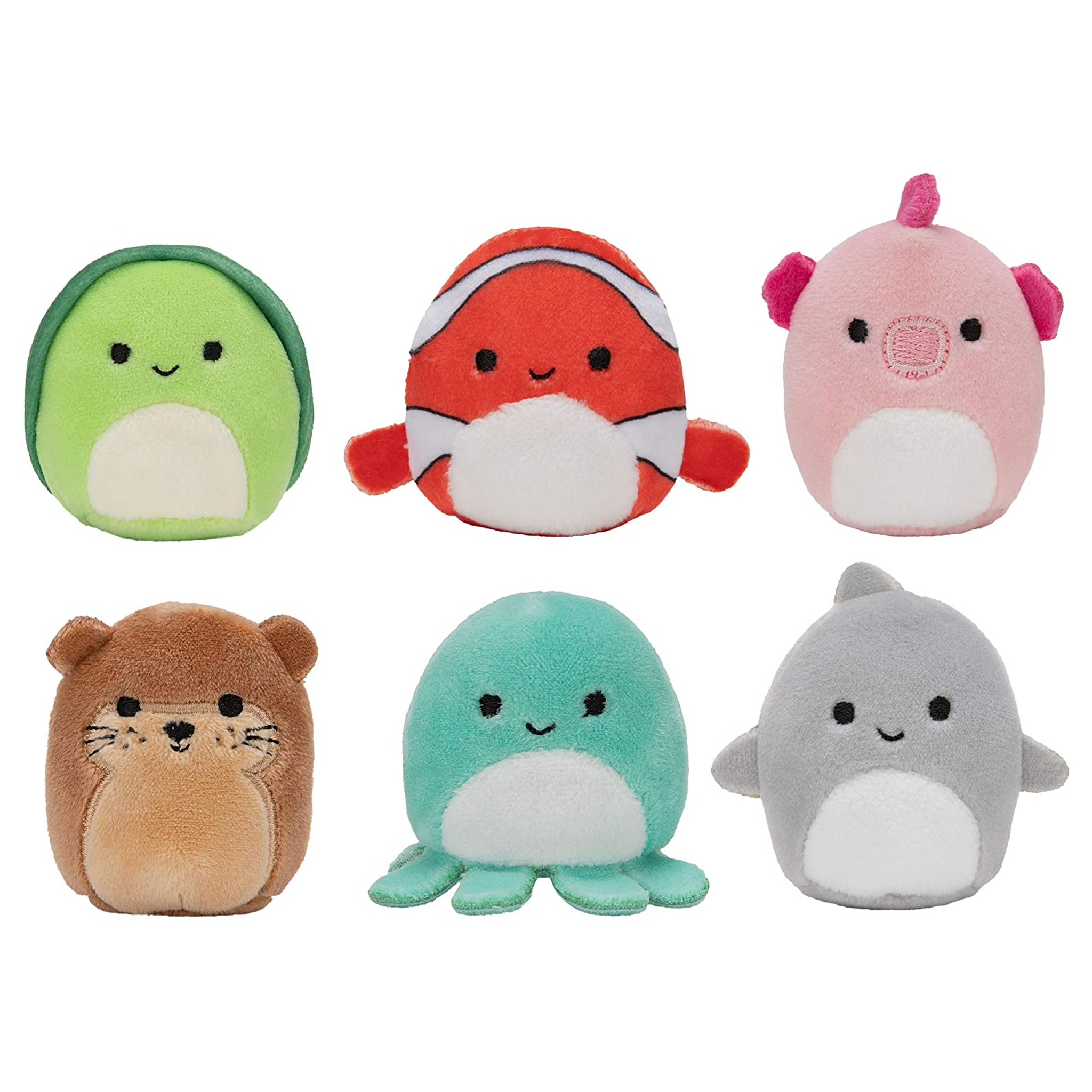 Original Squishmallows Squishville Sealife Squad - 6 Pack Mini Plush Toys for Kids, Collectors & Stress Relief | Perfect for Gifts, Playtime & Home Decor