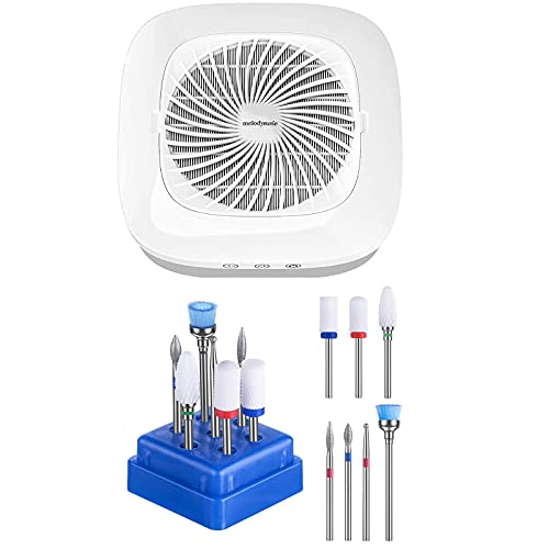 MelodySusie Reusable Nail Dust Collector with Powerful Vacuum Fan - Low Noise Electric Dust Suction Machine for Acrylic & Gel Nail Polishing | Perfect for Nail Salons & Home Manicures