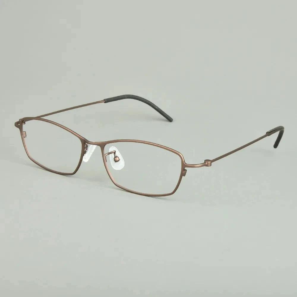Stylish Unisex Full Rim Rectangle Titanium Eyeglasses Frame 14509 - Lightweight & Durable for Work, Reading & Everyday Wear