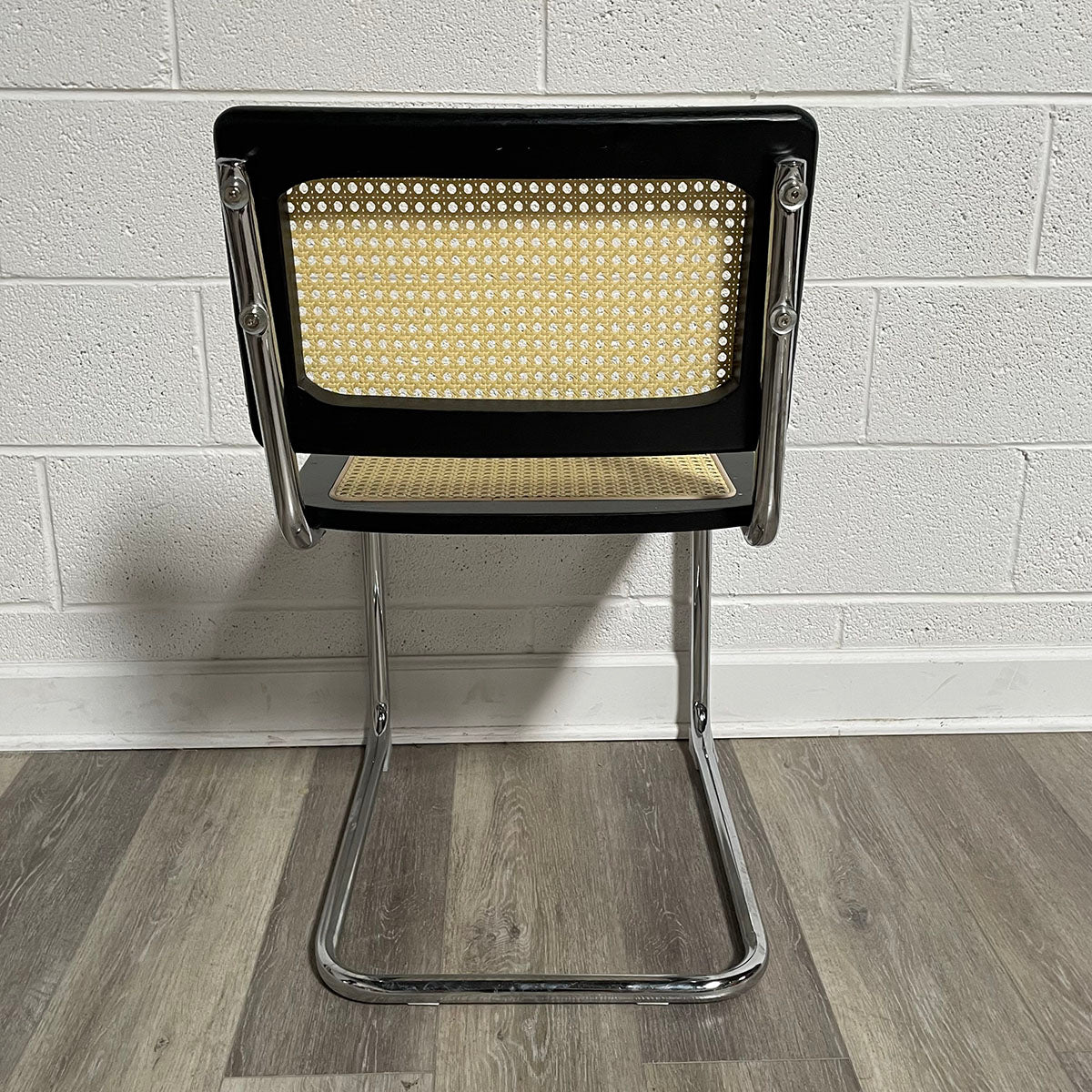 Breuer Style Chairs - Black and Rattan Dining Chairs, Mid-Century Modern Design for Home, Office or Restaurant Decor