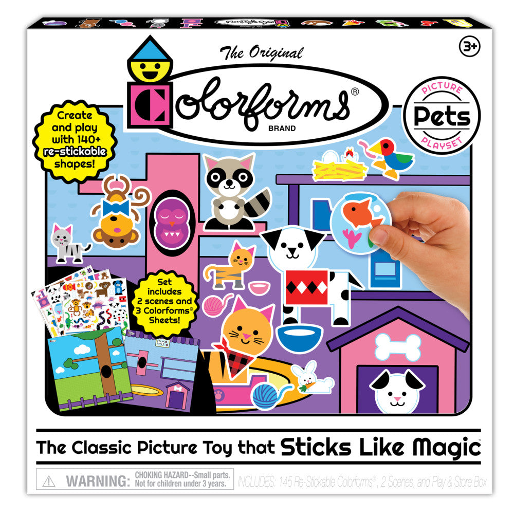Colorforms Pets Series Picture Play Set - Interactive Sticker Kit for Kids | Creative Play, Storytelling & Early Learning Activities | Perfect for Home, Classroom & Travel