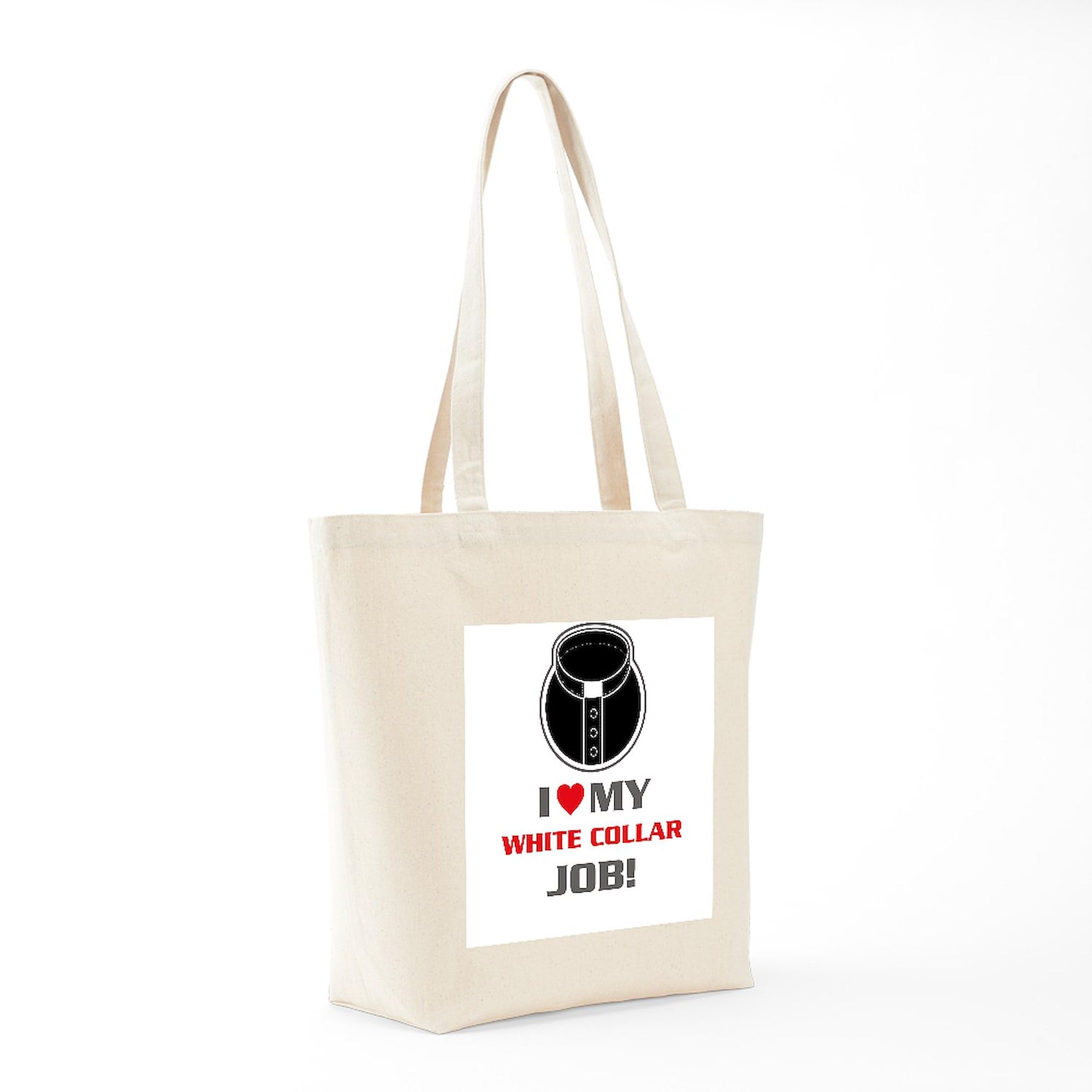 Eco-Friendly Natural Canvas Tote Bag - Reusable White Collar Shopping Bag for Work, Groceries & Beach | Durable & Stylish Carryall for Professionals & Students