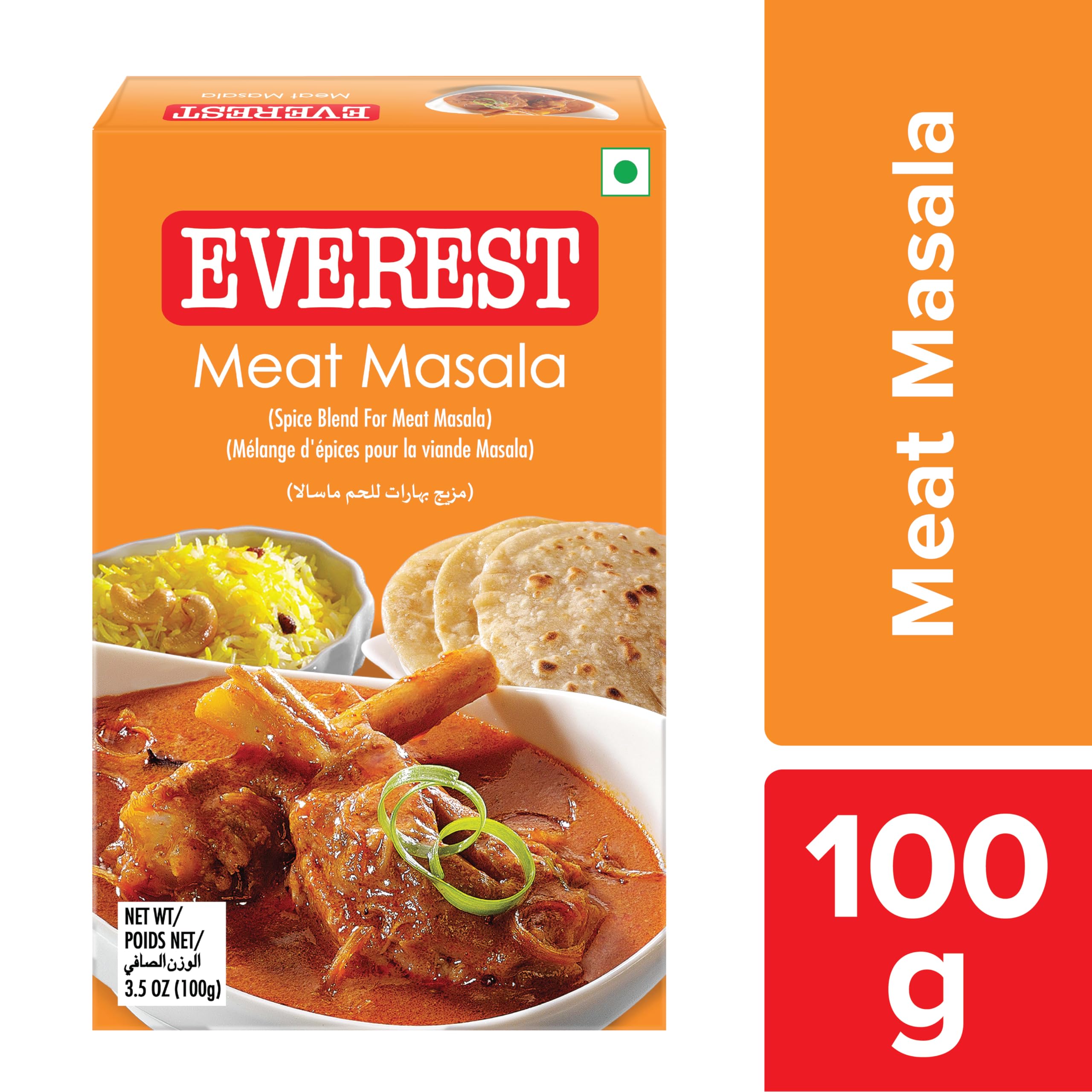 Everest Meat Masala Powder 100g - Premium Indian Spice Blend with Cardamom for Chicken, Lamb & Curry Dishes - Authentic Flavor for Home Cooking & Restaurant Use