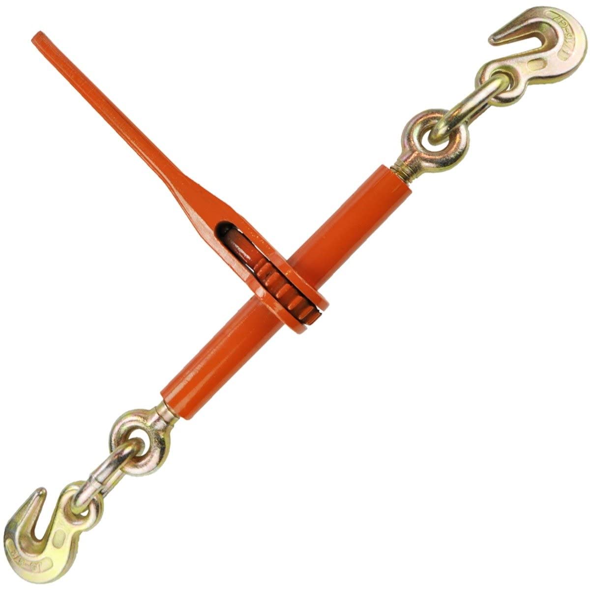 VULCAN Grade 80 3/8 Inch x 20 Foot Chain and Binder Kit - 2 Chains & 2 Binders - 7,100 lb SWL - Heavy Duty Towing, Cargo Securing, Trailer Safety - Perfect for Trucks, Trailers, and Construction Equipment