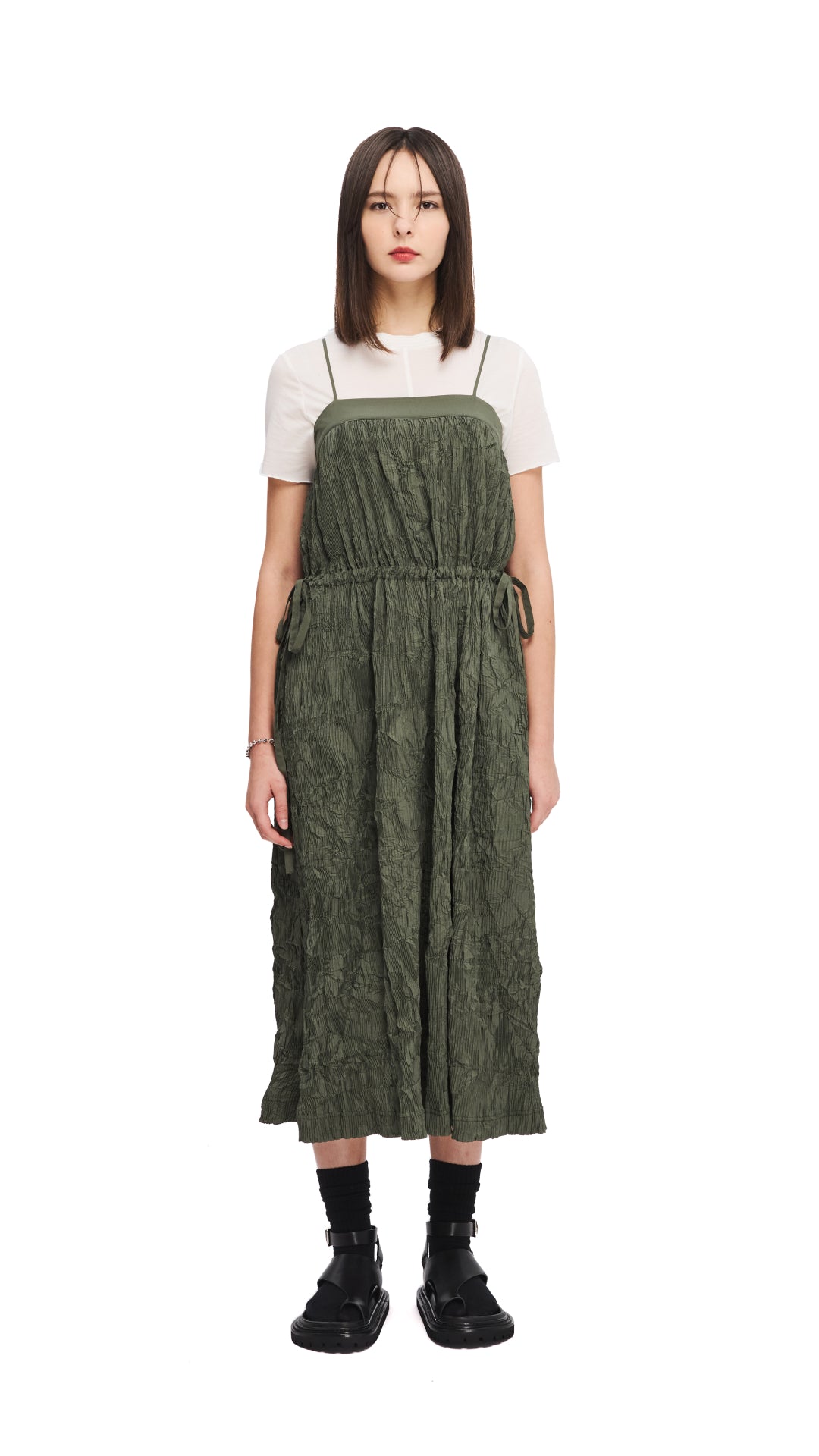 Elegant Crinkle Pleat Dress for Women - Flowy & Comfortable Summer Midi Dress for Casual Outings, Parties & Beach Vacations