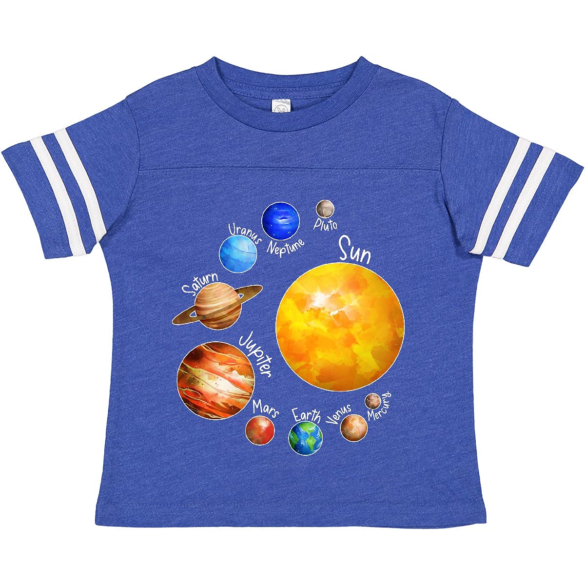 Inktastic Sun and Planets - Yes, and Pluto Toddler T-Shirt | Cute Space-Themed Kids Tee for Boys & Girls | Perfect for School, Playdates & Astronomy Lovers