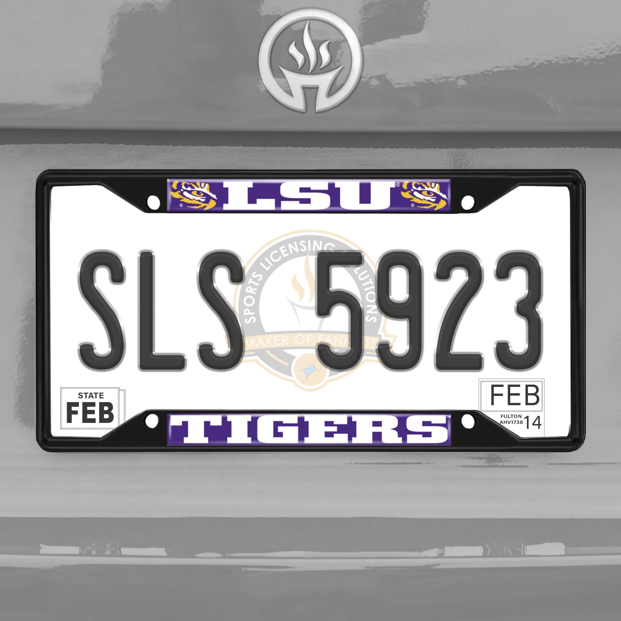 FANMATS 31261 LSU Tigers Metal License Plate Frame - Black Finish for Cars, Trucks & SUVs - Show Your Team Pride on the Road
