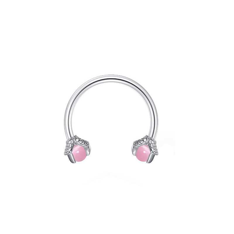 16G Surgical Steel Heart Horseshoe Circular Barbell - Body Jewelry for Cartilage, Lip, Nose Piercing | Perfect for Everyday Wear, Parties & Alternative Fashion | B2017