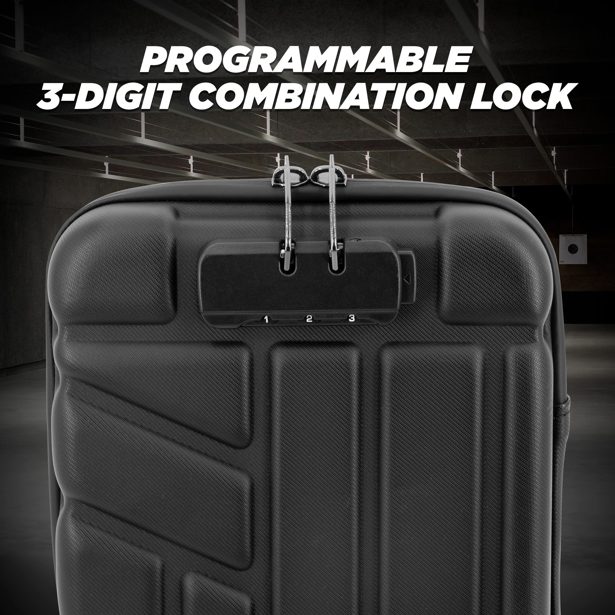 CASEMATIX Locking Pistol Case for Small to Large 9mm Handguns - Secure Gun Storage with Extra Magazine Space & Locking Zippers | Perfect for Range, Travel & Home Defense