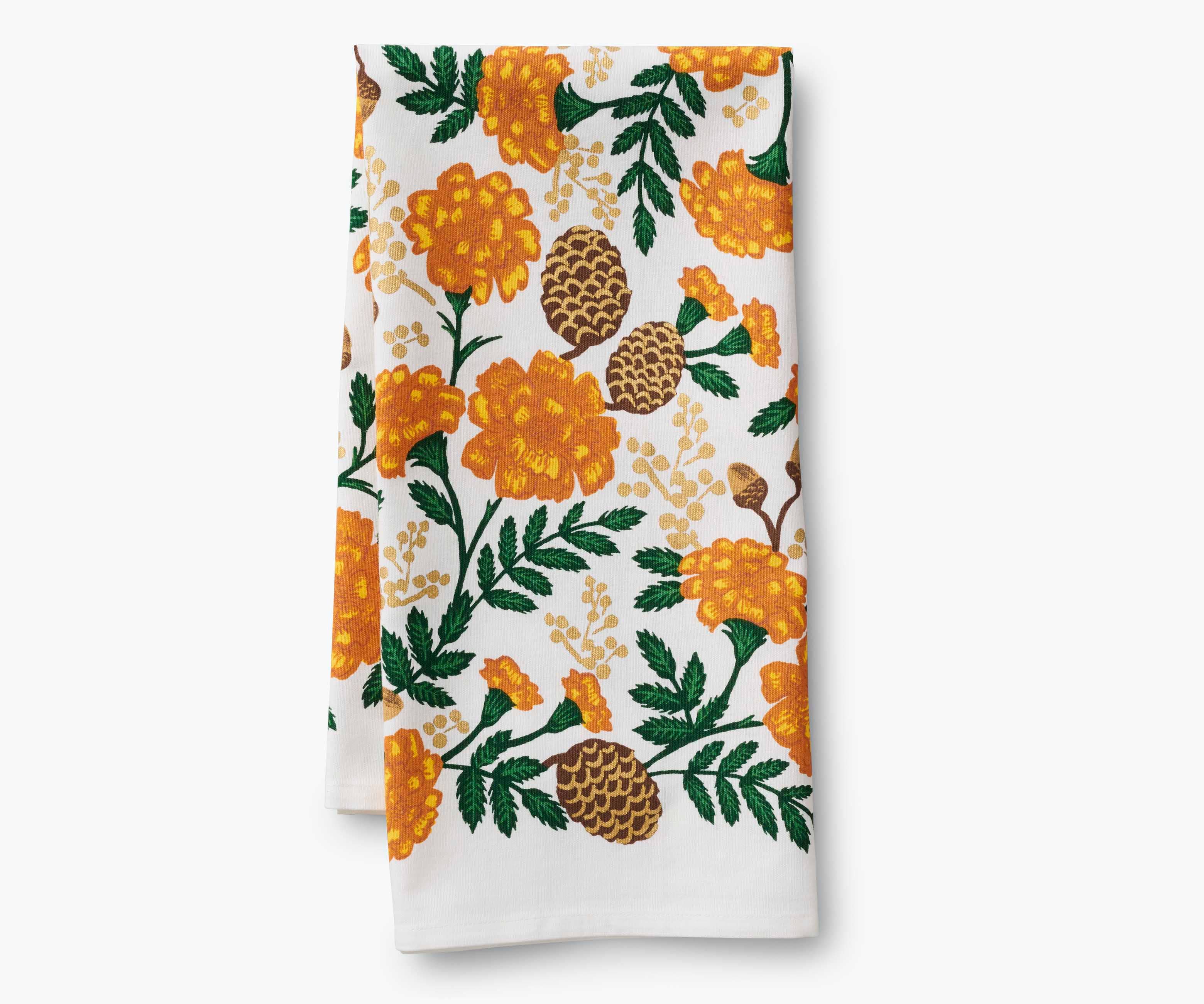 Grateful Harvest Tea Towel - Premium Cotton Kitchen Towel for Drying Dishes, Holiday Decor & Farmhouse Style - Perfect for Thanksgiving, Christmas & Rustic Home Decor