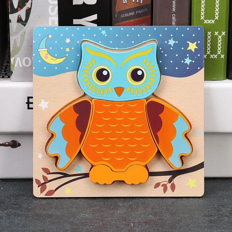 3D Wooden Animal Puzzles for Toddlers - Educational Learning Toys for Kids - Perfect for Early Childhood Development & Montessori Playtime