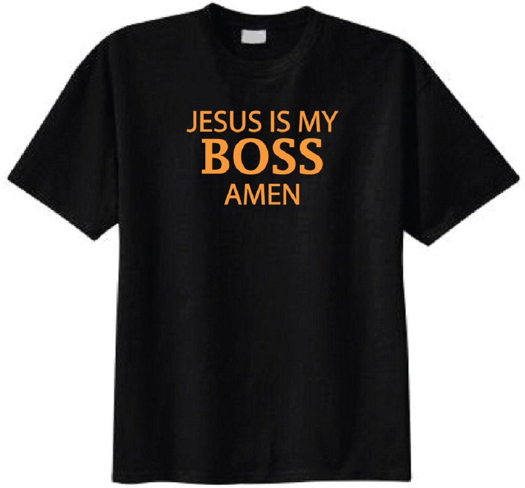 Jesus is My Boss Amen Christian T-Shirt - Religious Faith Inspirational Tee for Church, Worship & Daily Wear