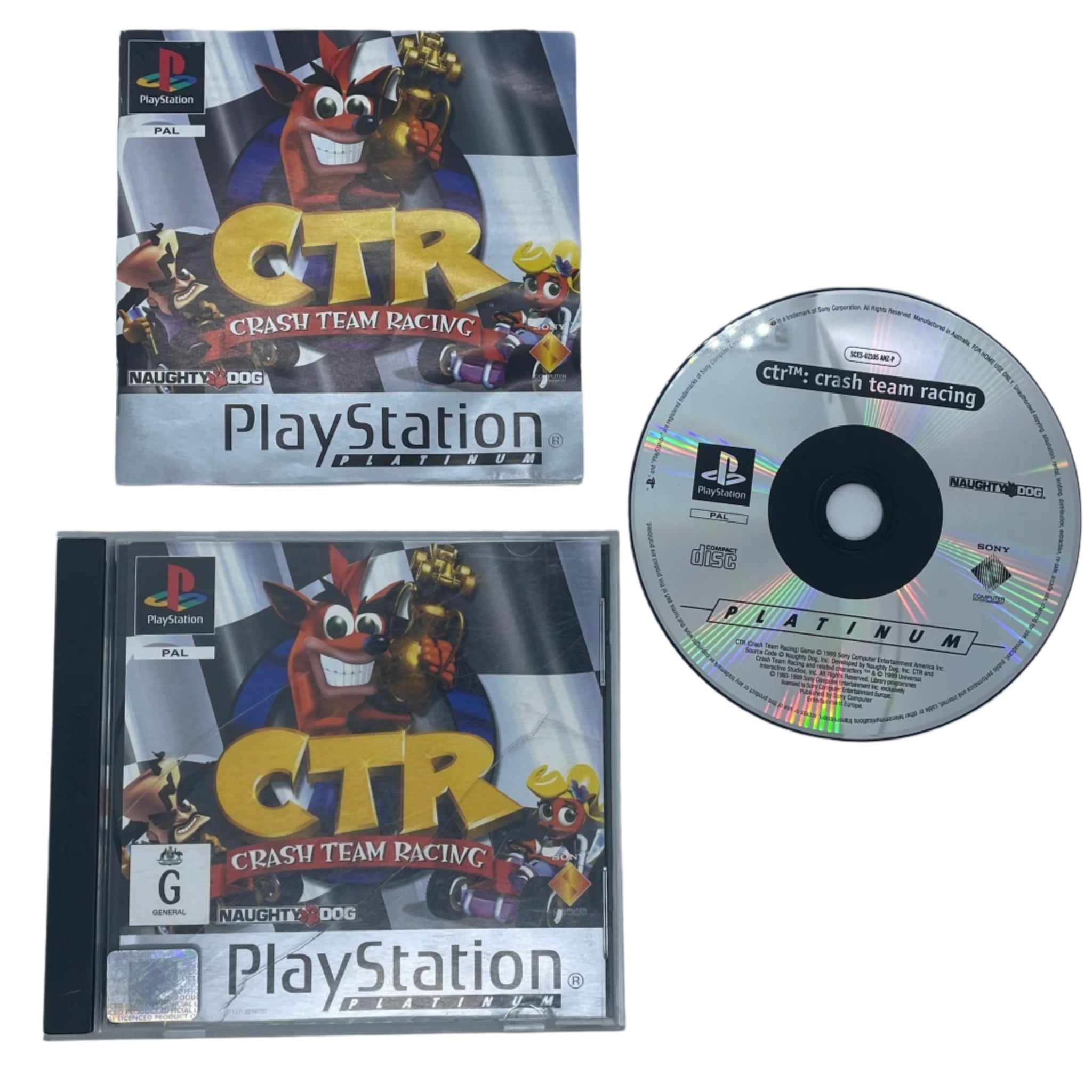CTR Crash Team Racing PS1 Game for Playstation 1 with Original Manual - PAL Version | Classic Racing Game for Retro Gaming Enthusiasts & Collectors