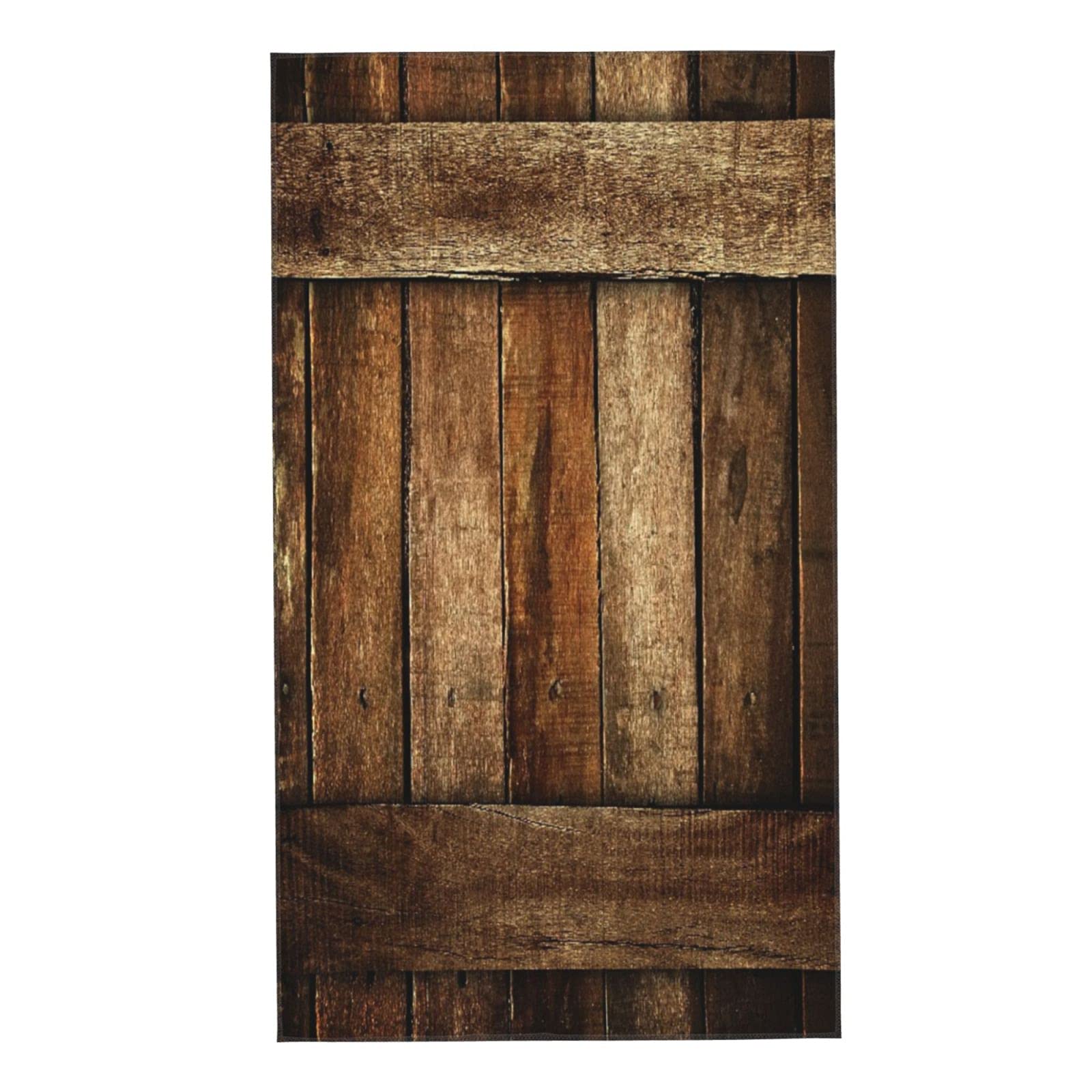 **VINISATH Ultra Soft Bath Towels Set - Rustic Vintage Country Wood Barn Door Design, Highly Absorbent Hand Towels & Washcloths for Bathroom, Shower, Spa & Farmhouse Decor**