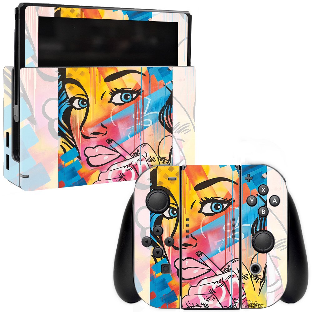 Premium MightySkins Vinyl Decal Wrap for Nintendo Switch - Stylish Smoker Design | Protective & Durable Skin Cover | Easy to Apply & Remove | Made in USA | Perfect for Gaming, Travel & Personalization