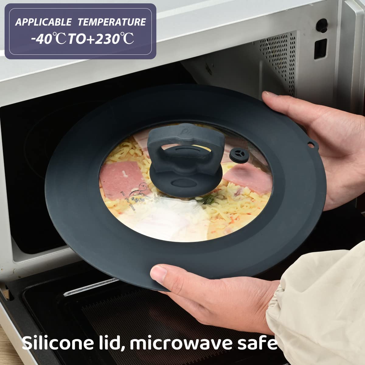 **Vented Tempered Glass Universal Lid for Pots, Pans & Skillets – Heat-Resistant Silicone Rim, Microwave & Dishwasher Safe (Fits 8”, 8.5”, 9” Cookware) – Splatter Cover for Cooking, Baking & Reheating**