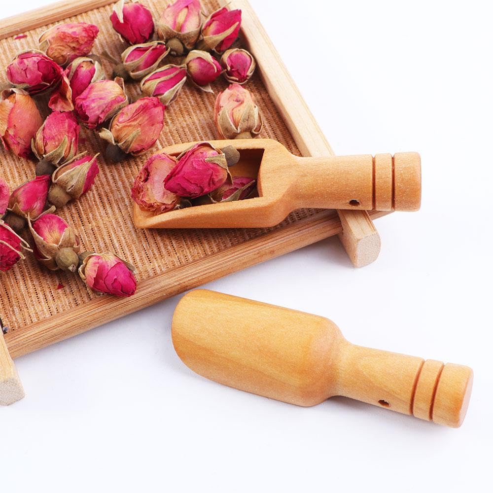 10pcs Mini Wooden Spoons - Small Bamboo Spoons for Bath Salts, Spices, Tea, Sugar, Rice & Flour | Perfect for Kitchen, Coffee, Baking & DIY Crafts