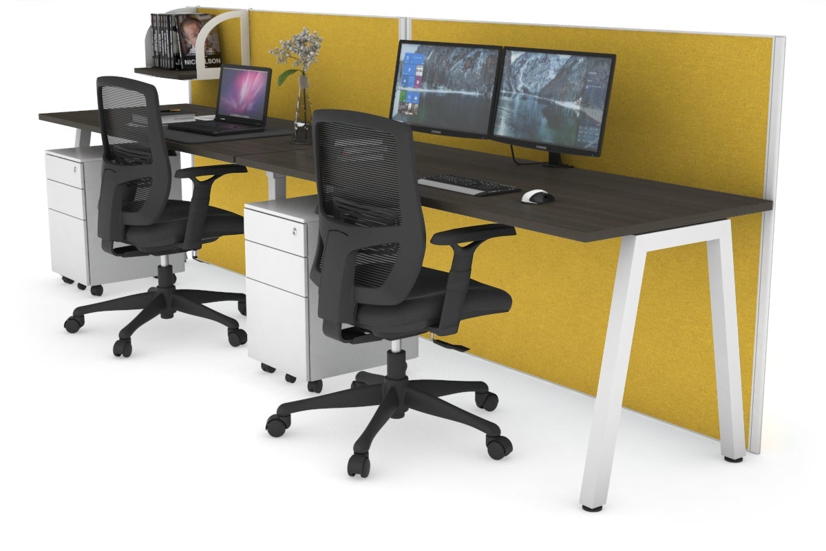 Horizon Quadro 2 Person Standing Desk | 1200L x 700W Adjustable Height Workstation | Perfect for Office, Home & Coworking Spaces
