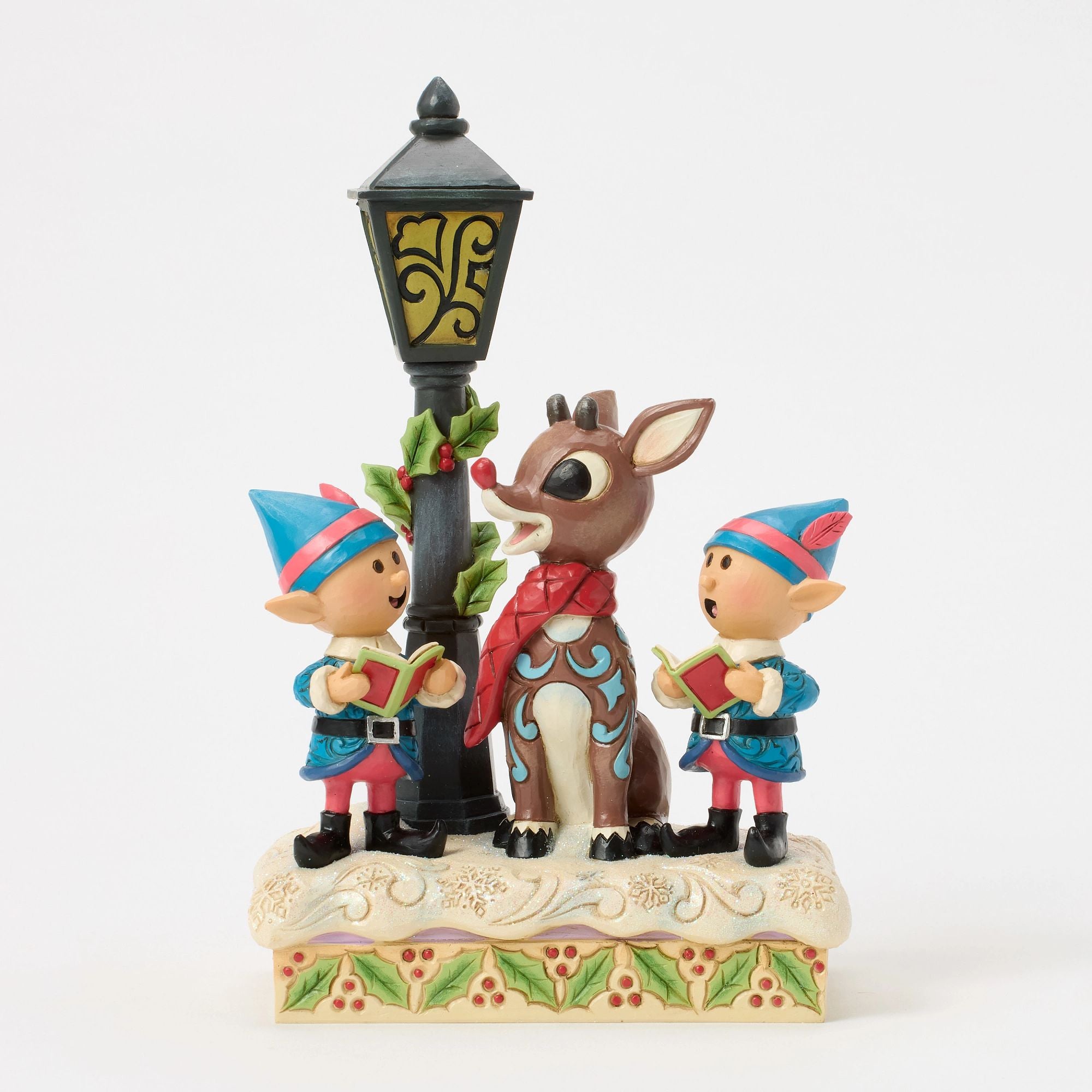 Rudolph and Elves Caroling Christmas Decorations - Festive Holiday Home Decor for Xmas Tree, Mantel & Party Decorations
