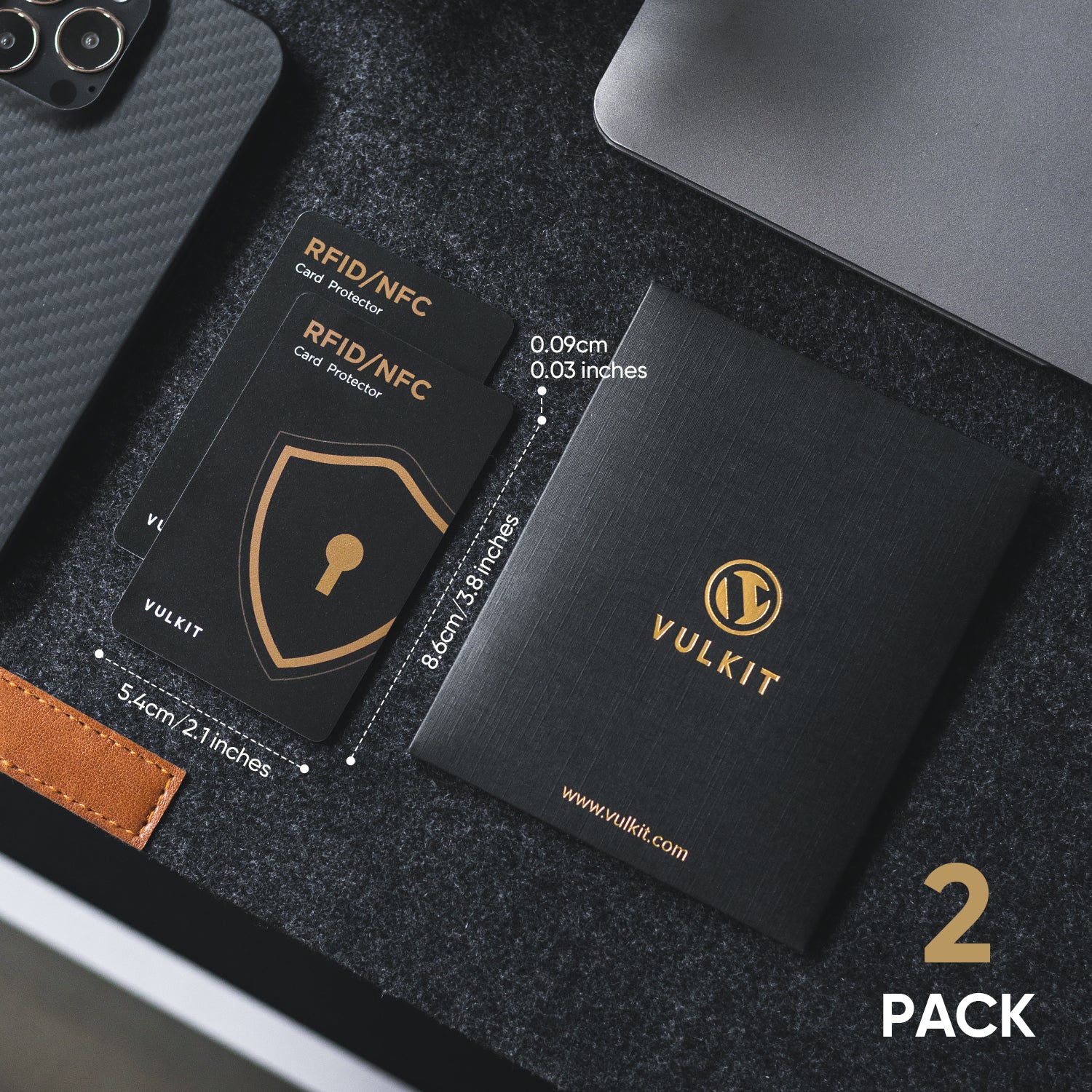 VCP100 RFID Blocking Cards - 2 Pack / 4 Pack - Protect Credit Cards from Electronic Theft - Perfect for Travel, Wallets & Everyday Security