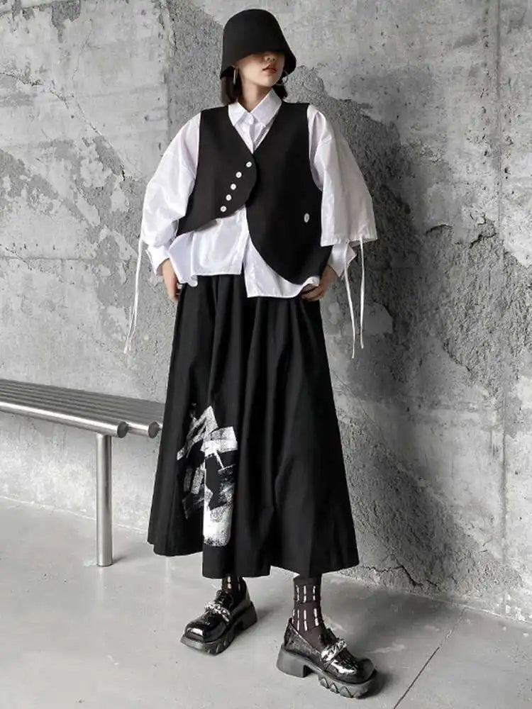 Women's Big Size Vest Shirt & Wide Leg Pants 3-Piece Suit Set - Lapel Long Sleeve Fashion Outfit for Spring Autumn 2025 (Style 1DH5373) | Office Wear, Business Attire & Formal Occasions