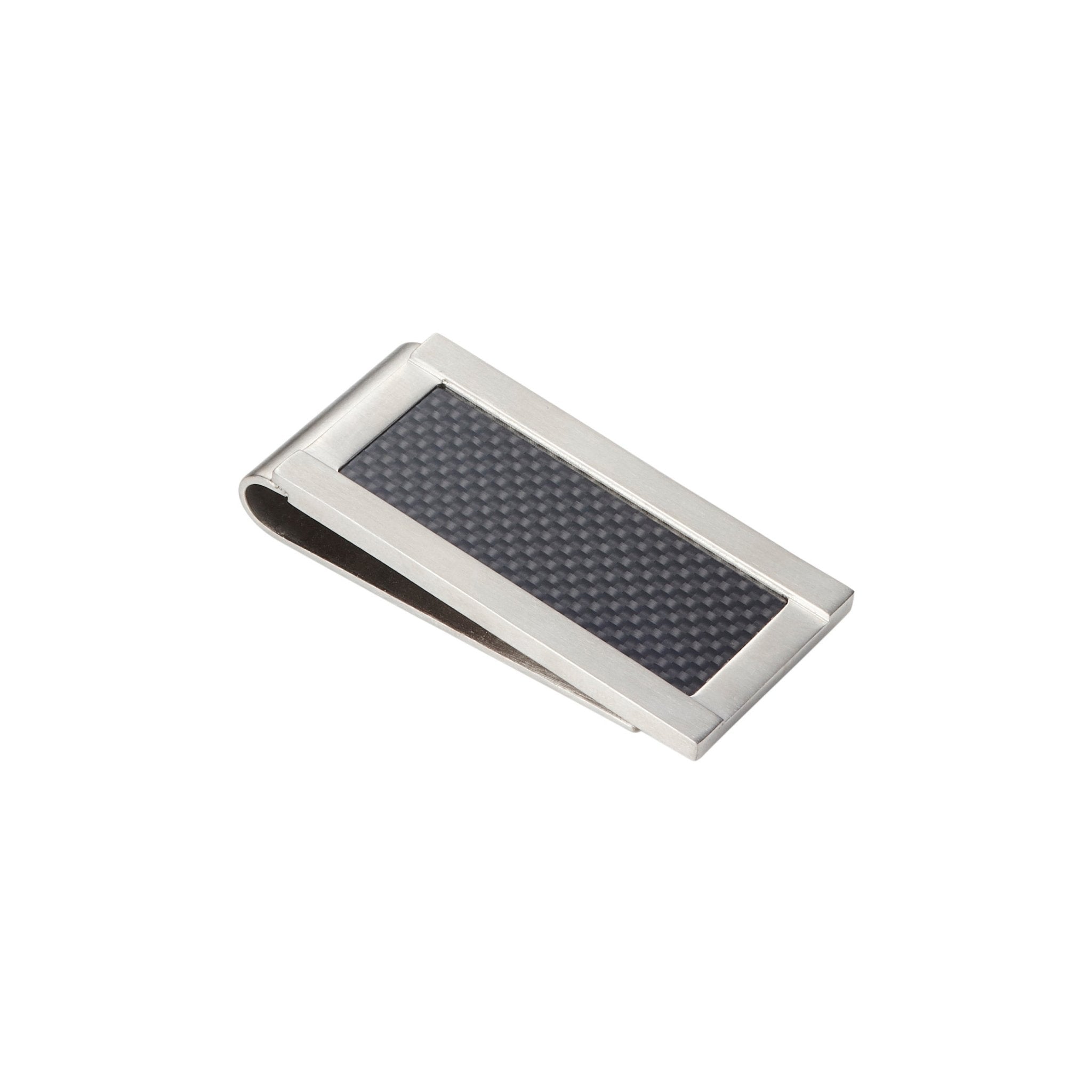 Premium Stainless Steel & Carbon Fiber Money Clip - Slim RFID Blocking Wallet for Men - Perfect for Cash, Cards & Everyday Carry (Office, Travel, Gifts)