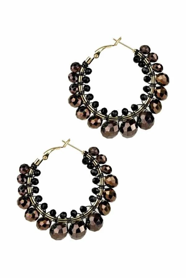 Stylish Multi Beaded Hoop Earrings for Women - Trendy Boho Dangle Earrings for Party, Wedding & Everyday Wear