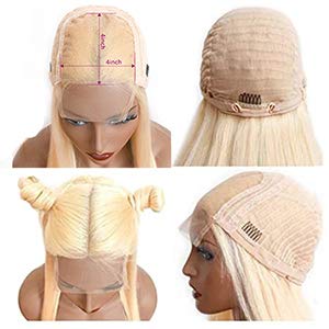613 Honey Blonde 4x4 Lace Front Human Hair Wigs - 150% Density Brazilian Remy Straight Hair with Pre-Plucked Baby Hair - 20 Inch Blonde Lace Closure Wig for Women - Perfect for Daily Wear, Cosplay, and Special Occasions