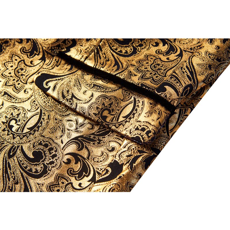 Stylish Men's Jacquard Flower Tuxedo Blazer & Vest Set - Elegant Paisley Pattern Formal Wear for Weddings, Parties & Business Events