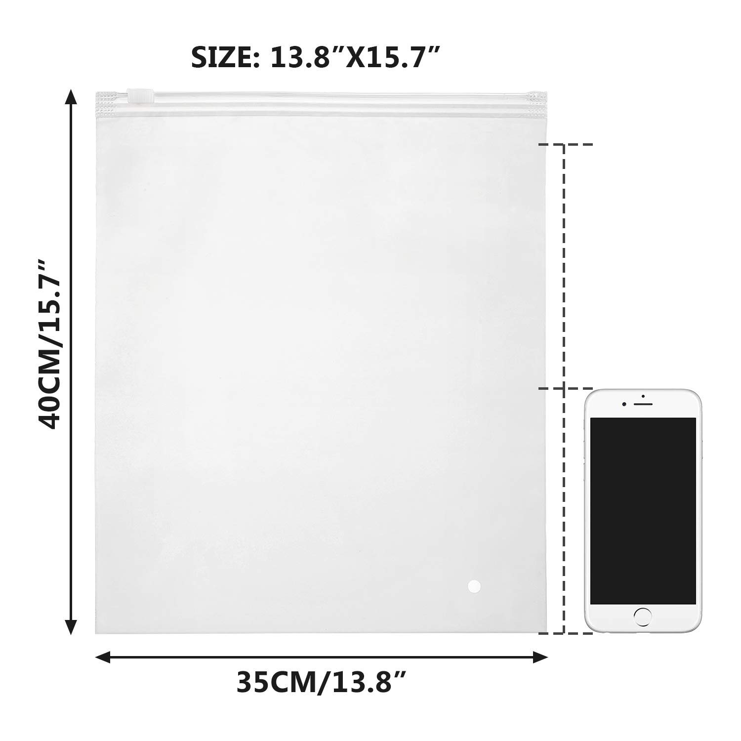Extra Large 14x16 Inch Ziplock Storage Bags - 100 Pack Heavy Duty Plastic Zip Bags for Clothes, Swimsuits, T-Shirts & Mailing | Waterproof, Durable & Reusable with Vent Holes | Perfect for Travel, Laundry, Organization & Shipping Protection