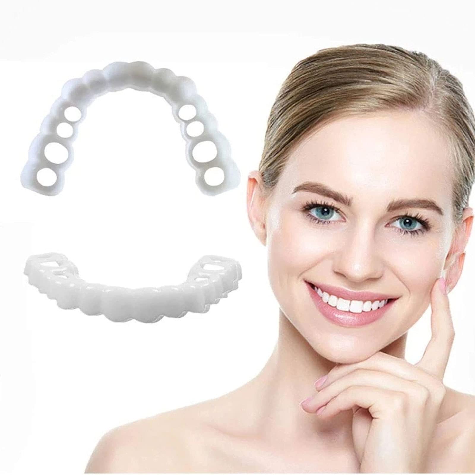 DBSUN Snap on Smile Braces - Instant Confidence Booster for a Perfect Smile | One Size Fits All | Natural-Looking Removable Veneers | Reusable Dental Solution | Great for Weddings, Photos & Everyday Confidence