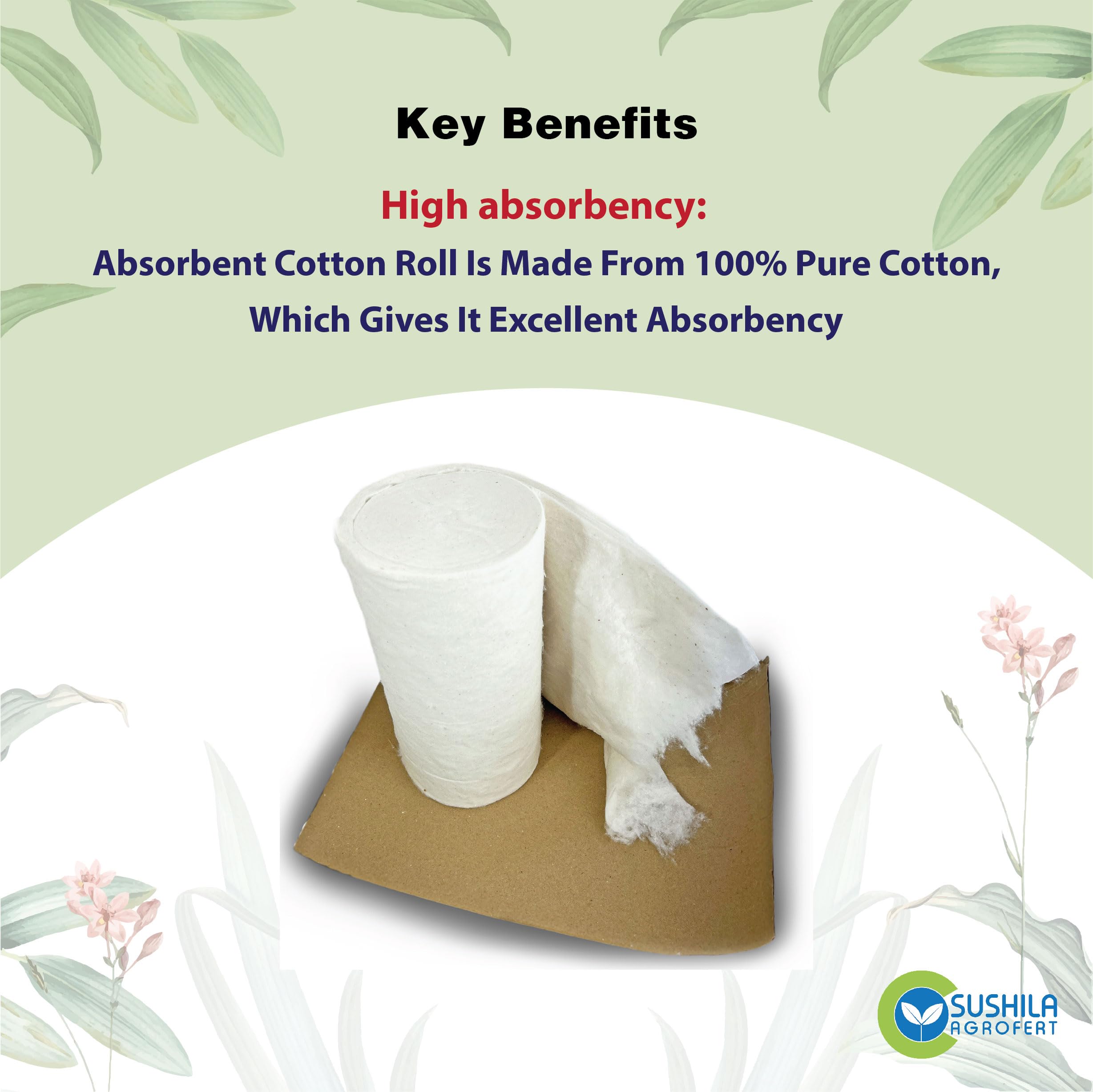 Absorbent Cotton Wool Roll 500g - Multipurpose Cotton Pads for Makeup Remover, Face Cleansing, Adult & Baby Care | Soft & Gentle for Beauty, First Aid, and Skincare Routines