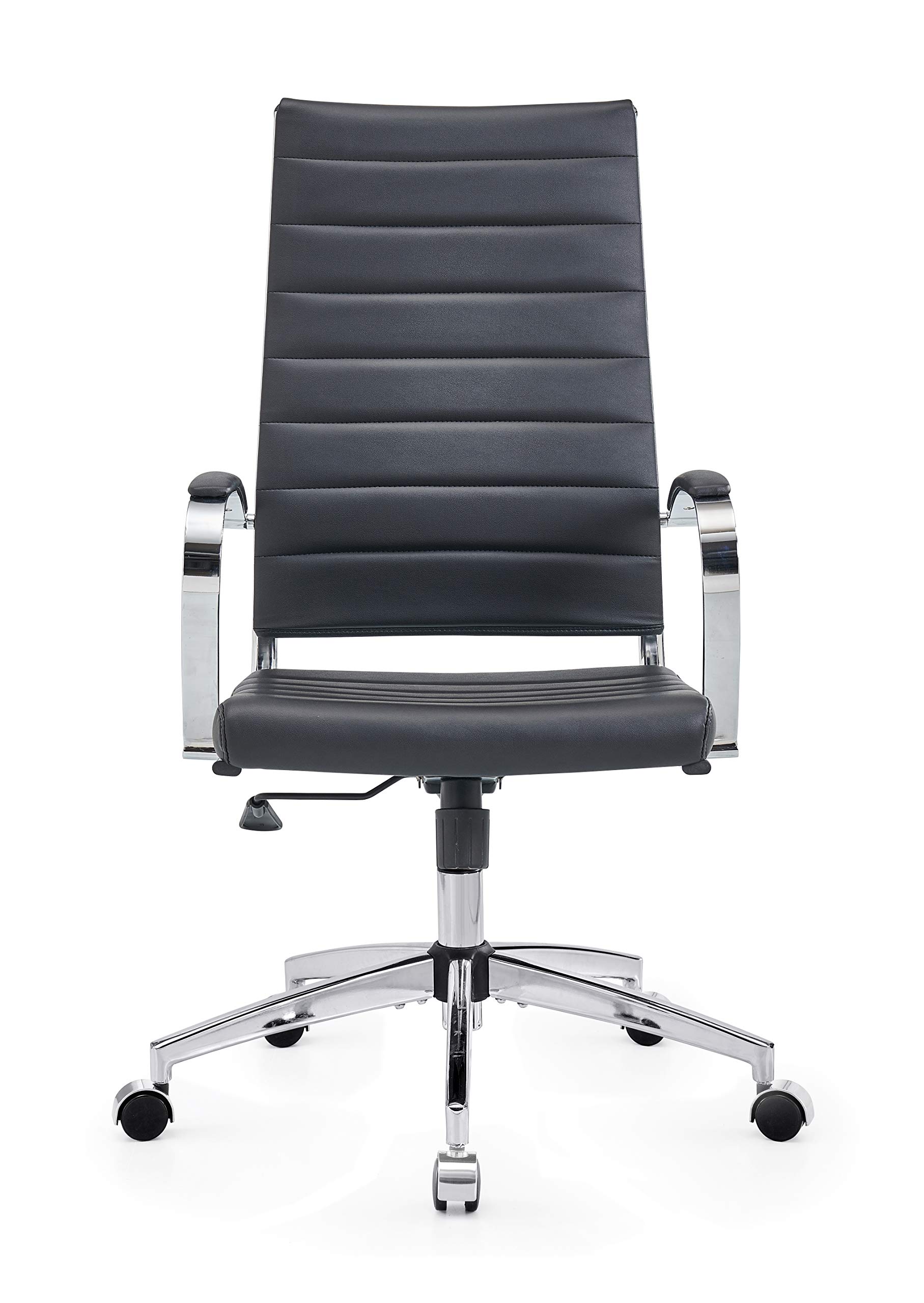 Ergonomic High Back Leather Office Chair - Adjustable Computer Desk Chair for Home & Work, Black (4020-Black) - Perfect for Long Hours of Work, Gaming & Study