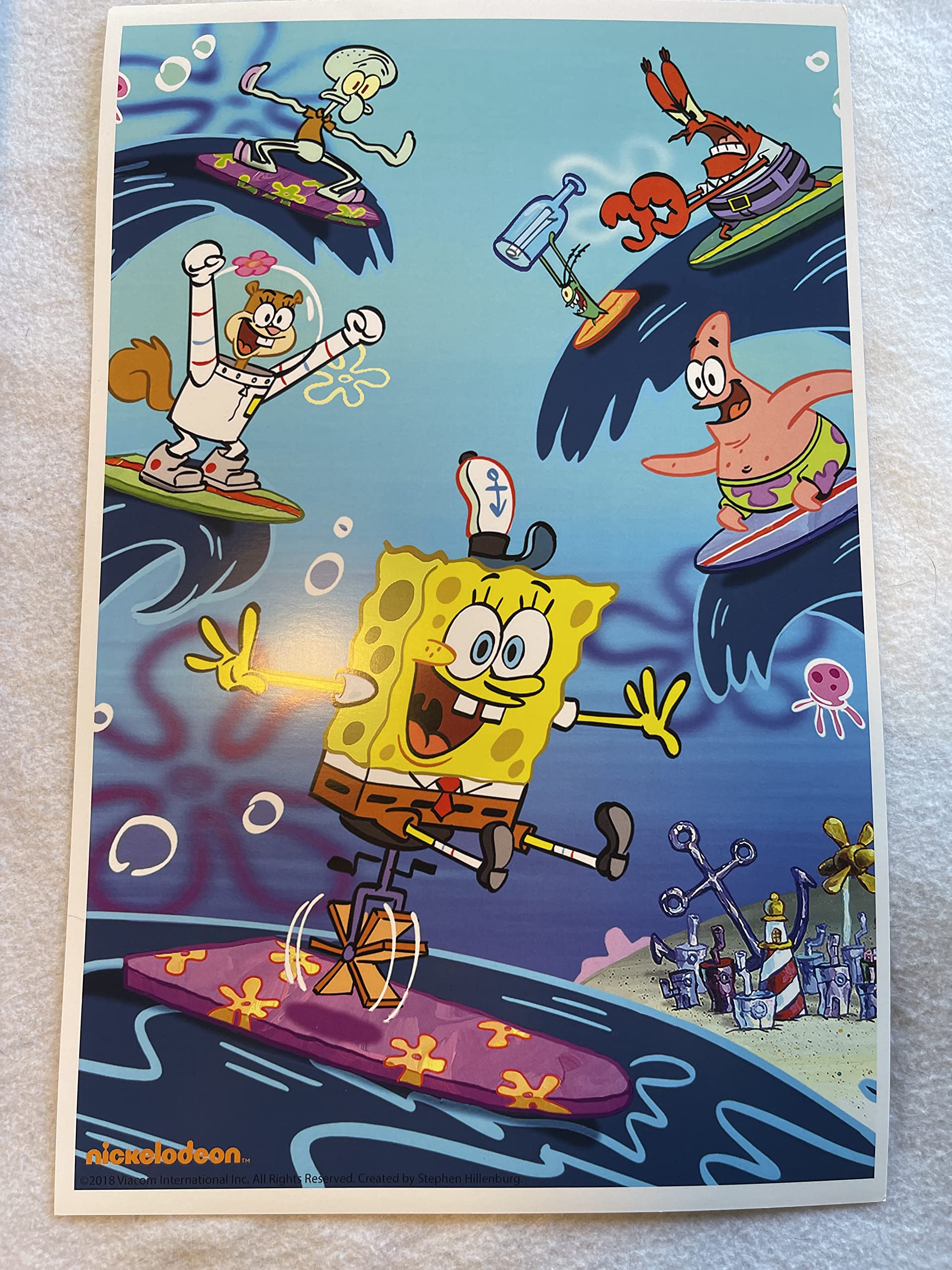 Original SpongeBob SquarePants 11x17 SDCC 2018 Rare Movie Promo Poster - Perfect for Comic Con Collectors, Home Theater Decor & Fan Gift