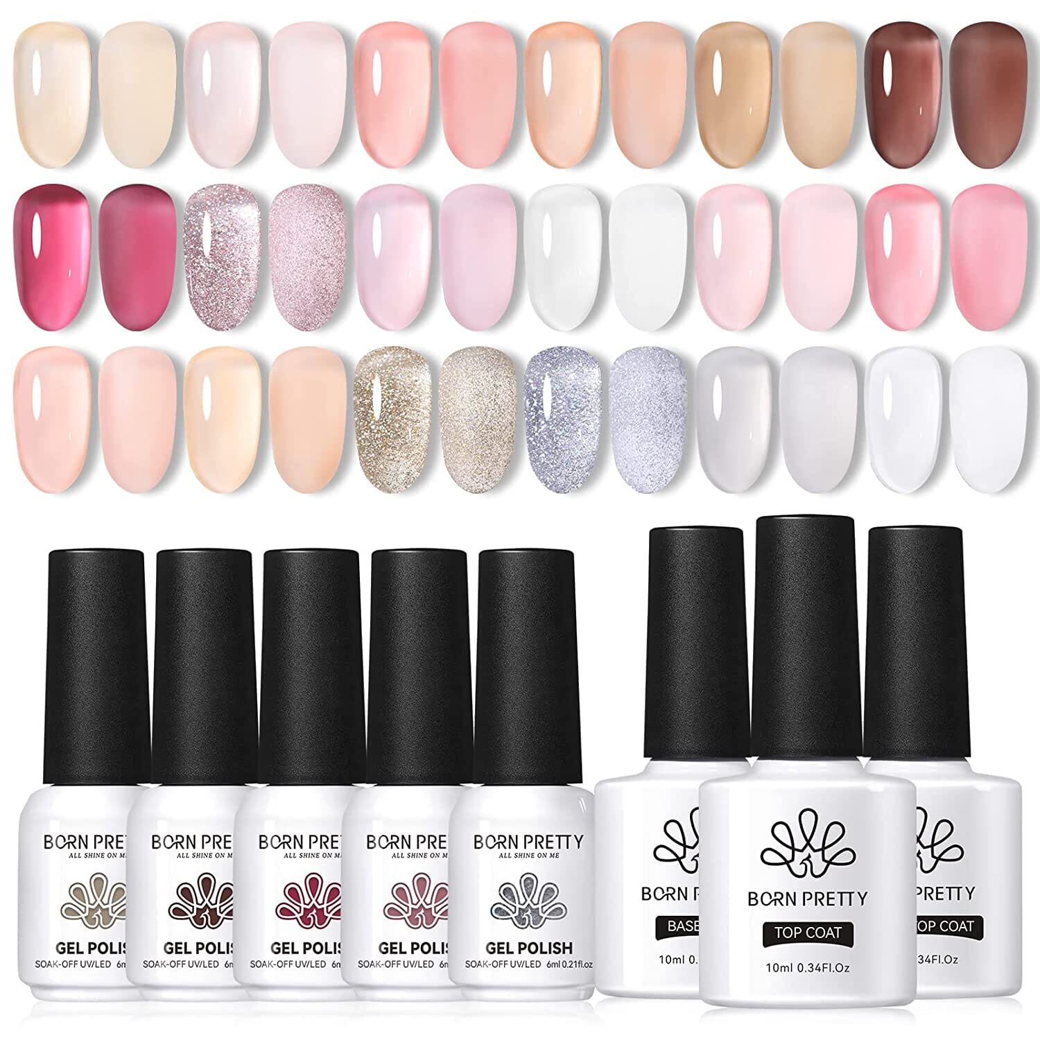 21Pcs Jelly Gel Polish Set - Long Lasting Nail Art Kit with UV/LED Lamp for Salon & Home Manicure - Perfect for DIY Nails, Parties & Gifts