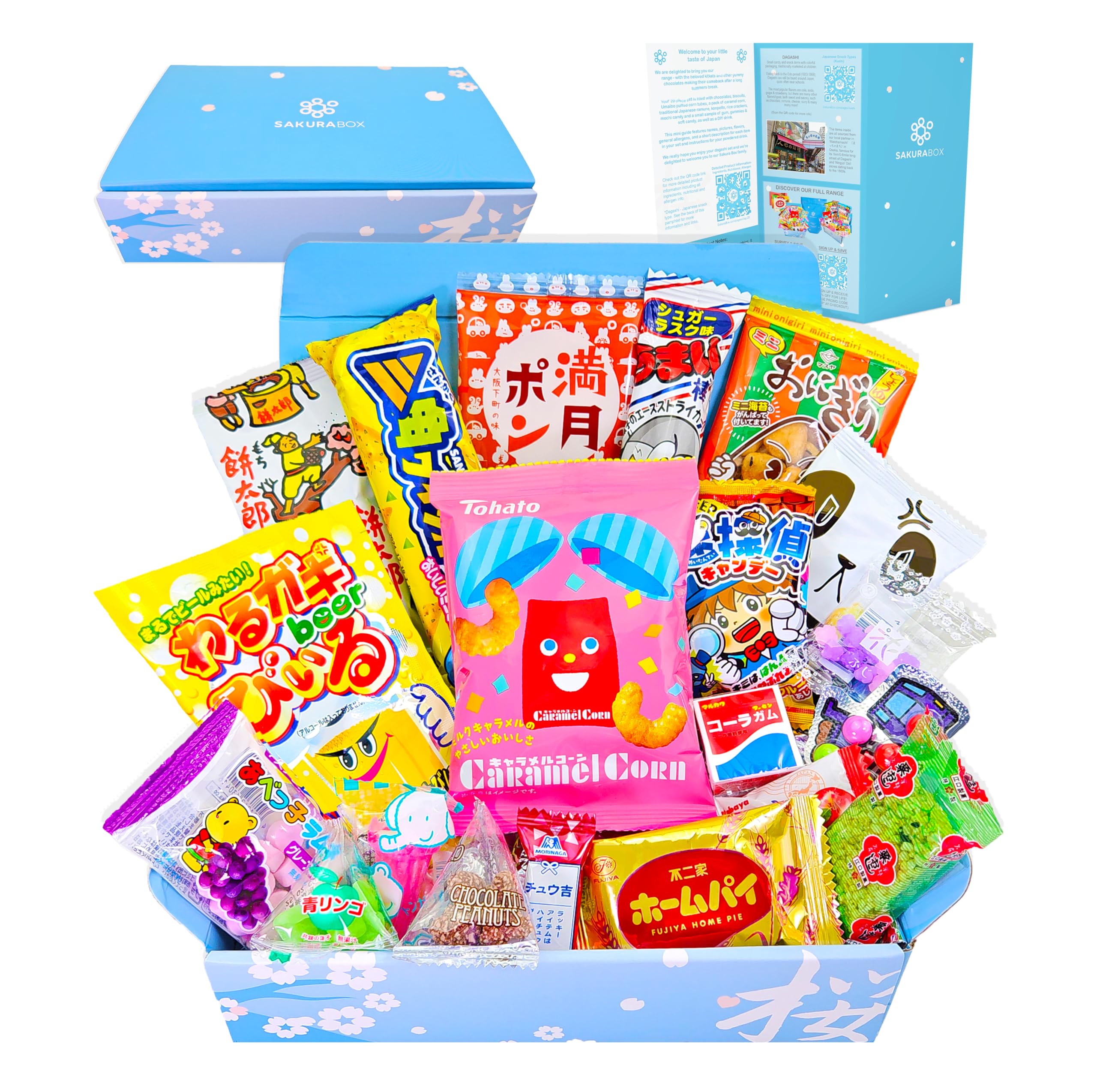 Authentic Japanese Snacks & Candy - 20-Piece Dagashi Assortment Gift Box | Perfect for Anime Lovers, Party Favors & Cultural Experience