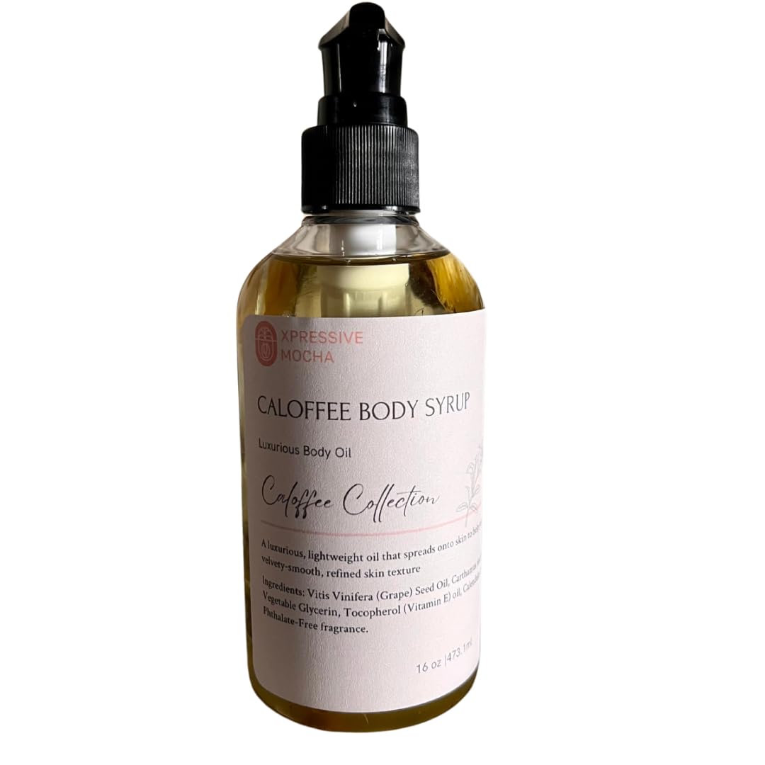 Caloffee Nourishing Body Oil for Dry Skin - Large Size 8oz | Hydrating & Moisturizing with Natural Ingredients | Perfect for Massage, After Shower & Daily Skincare Routine