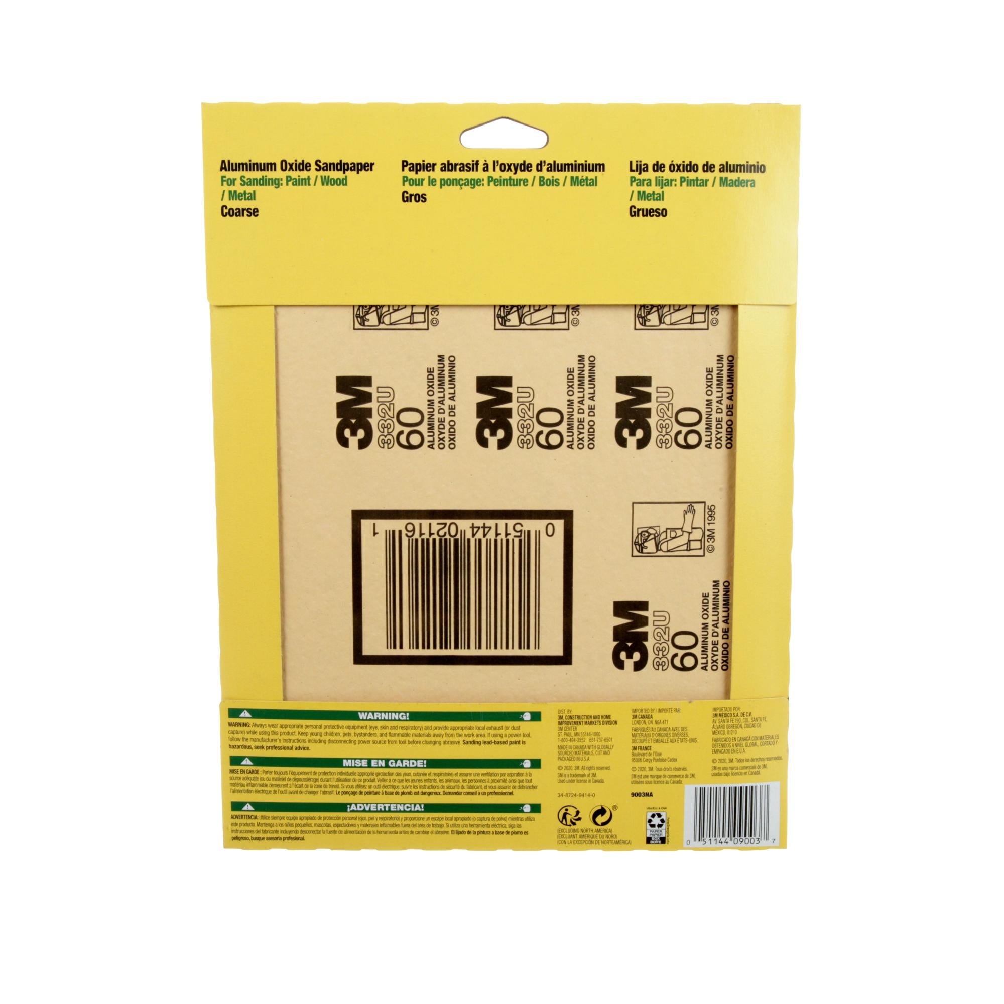 3M Aluminum Oxide Sandpaper 9003NA - 9