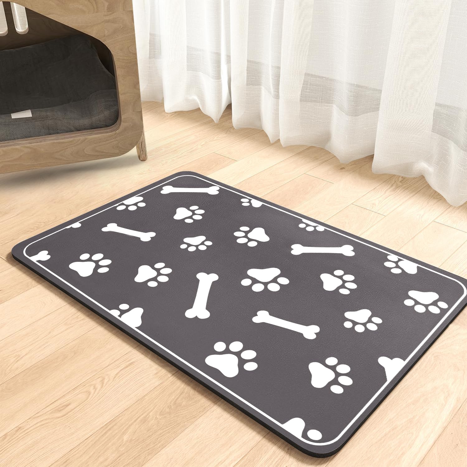 Premium Quick Absorbent Pet Food Mat for Dogs & Cats - 13
