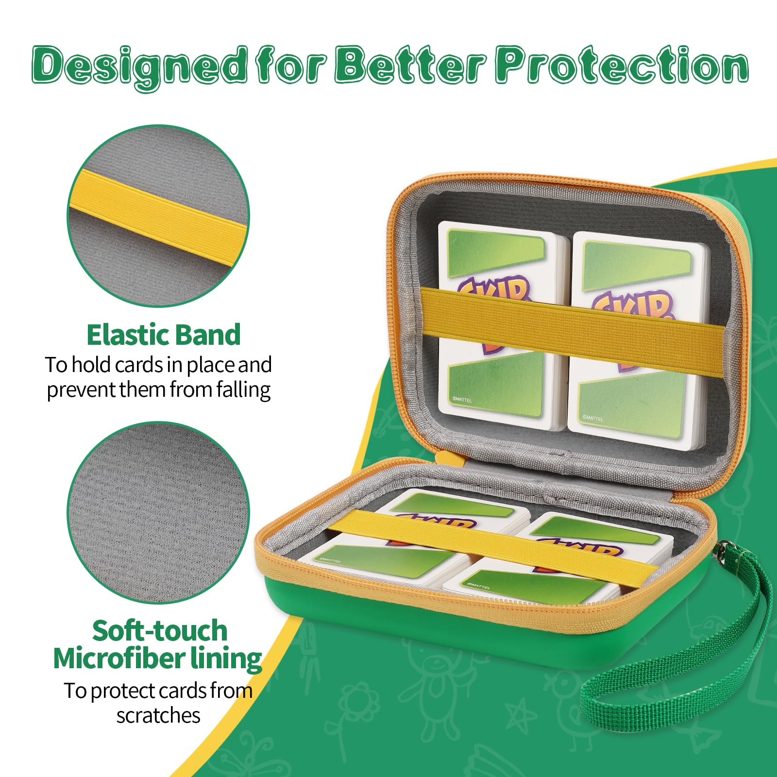 Tombert Hard-Shell Trading Card Storage Case - Fits 300+ Magic MTG & PTCG Cards (Green & Yellow) | Durable Protection for Collectible Card Games, Travel & Tournament Use