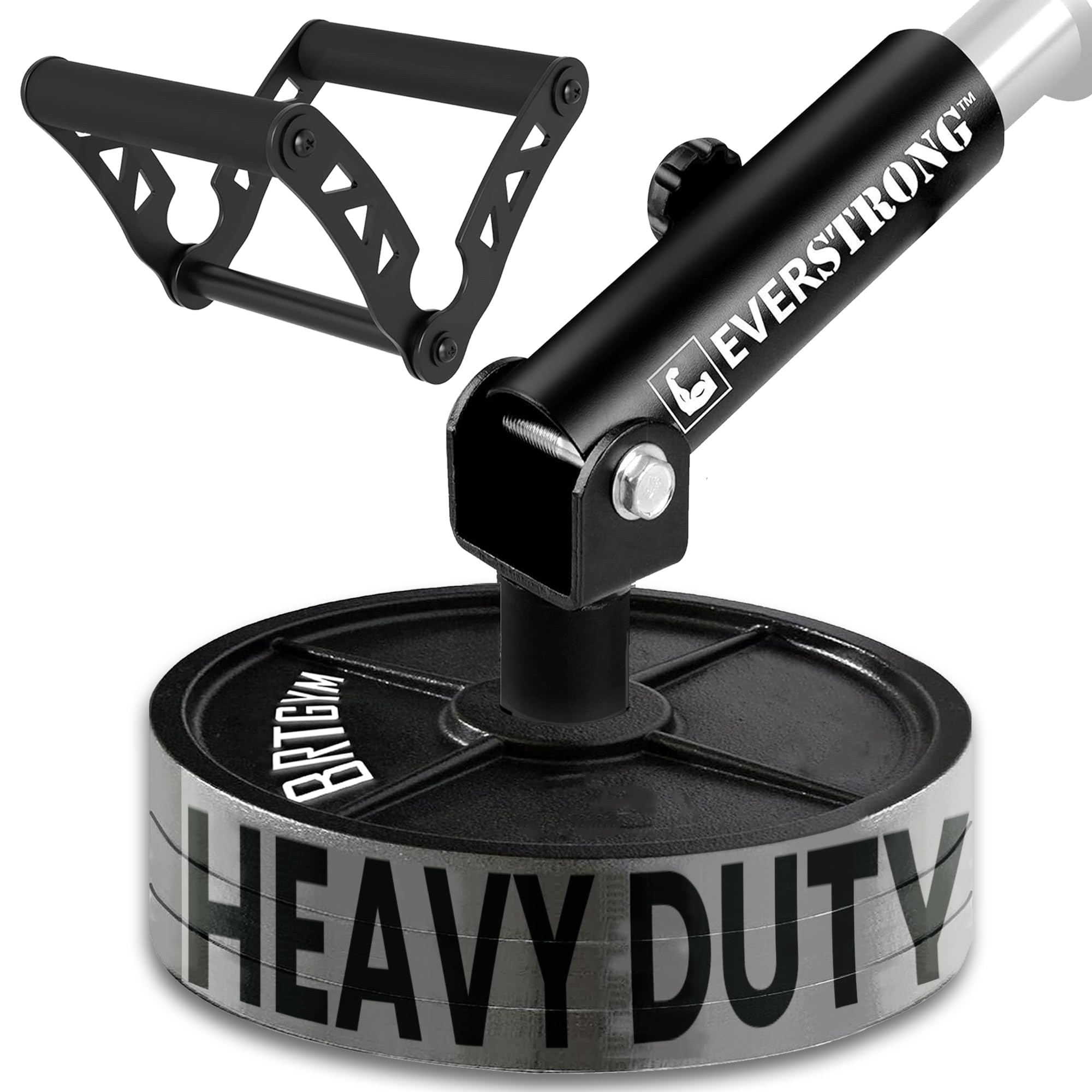 EVERSTRONG T Bar Row Attachment with V Bar Handle - 360° Swivel Landmine Attachment for Barbell - Full Body Workout Equipment for Home Gym - Deadlifts, Squats, Rows - Compact Design for Small Spaces - Perfect for Strength Training & Functional Fitness