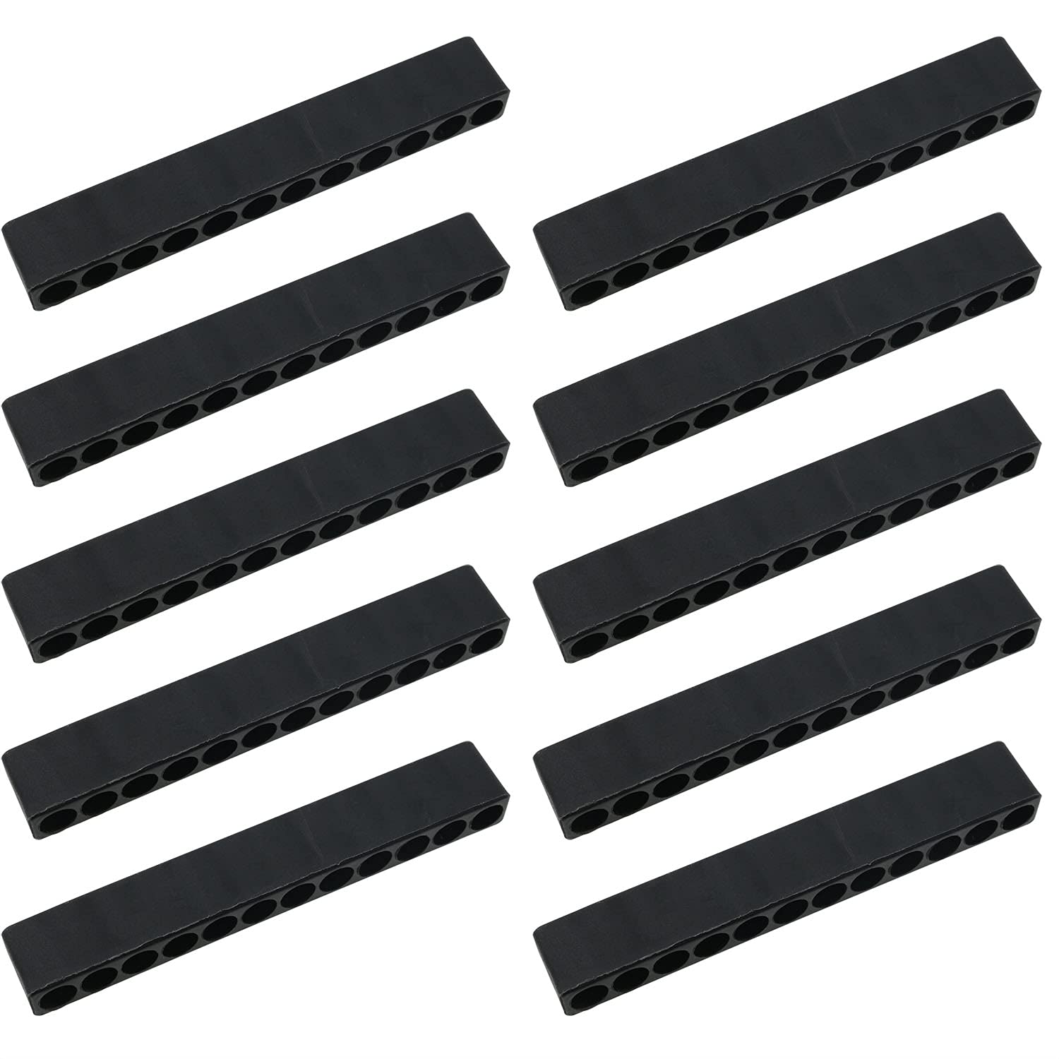 Mutai 10-Piece 1/4 Inch Hex Screwdriver Bit Holder - 12 Hole Black Drill Bit Storage Case Organizer | Perfect for DIY Projects & Tool Organization