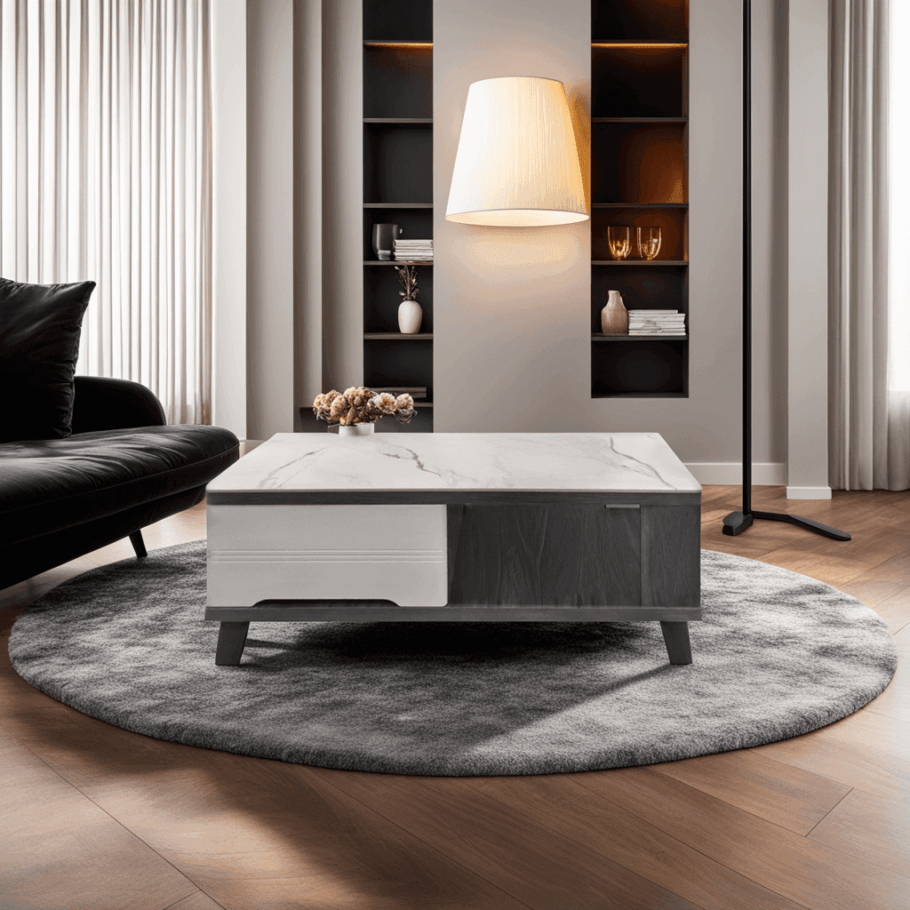 Judith Modern Coffee Table with Glossy White Jade Stone Top - 47 Inch Round Living Room Center Table for Contemporary Home Decor, Perfect for Living Rooms, Lounges and Office Spaces
