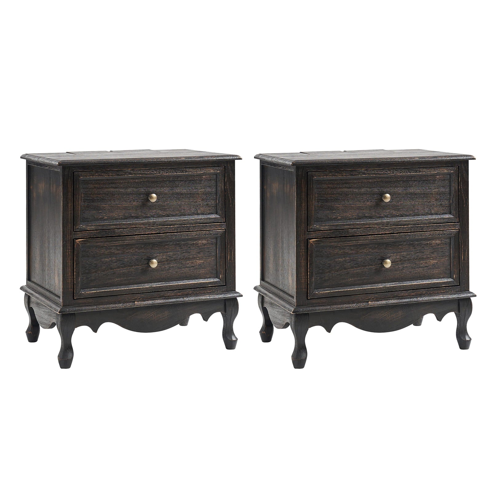 Galatea 24 Inch Tall 2-Drawer Nightstand Chest - Modern Bedside Table with Optional Styles for Bedroom, Living Room, or Office Storage