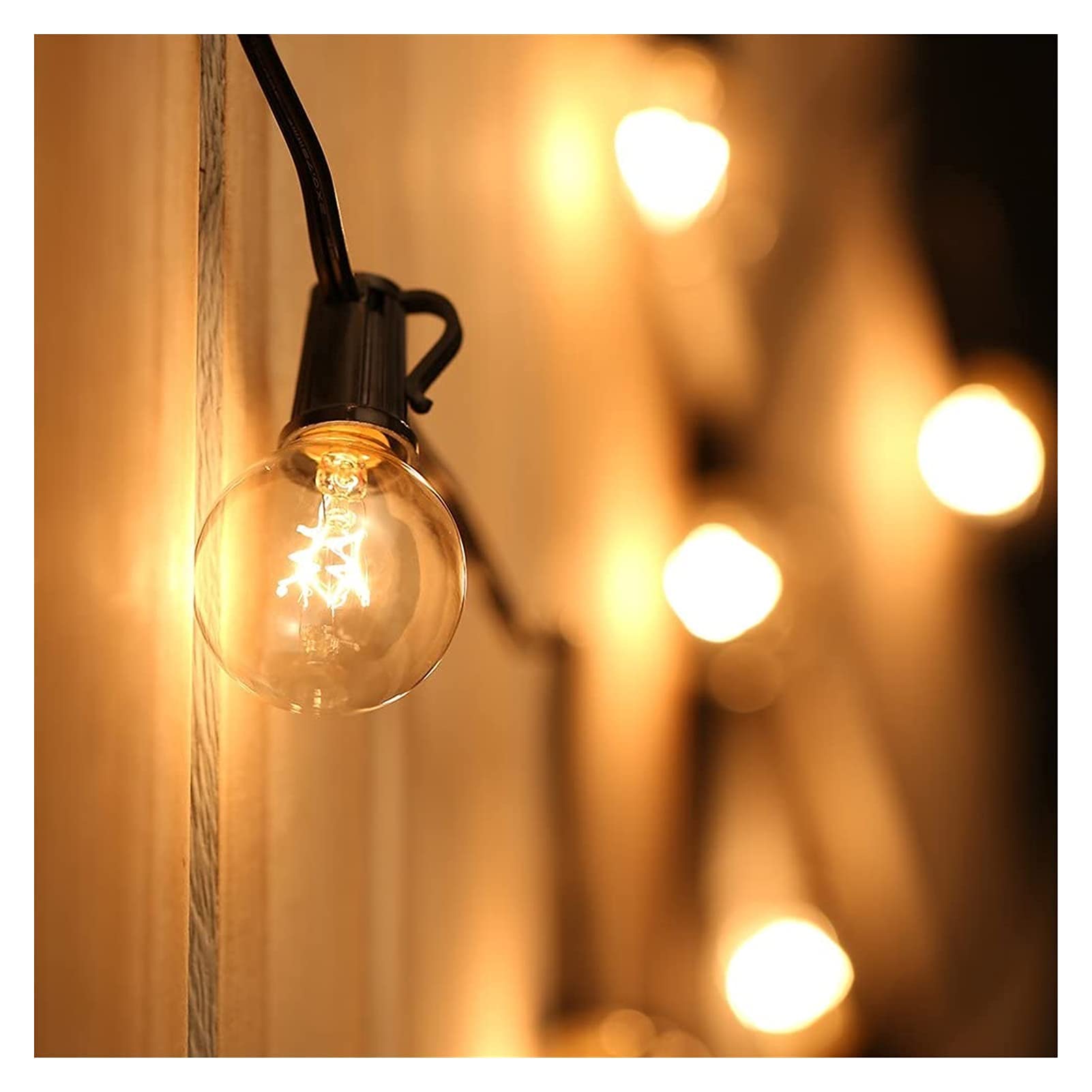 25FT G40 IP44 Outdoor String Lights - Mains Powered Festoon Lighting for Backyard, Patio, Garden, Cafe & Party Decorations - Warm White Weatherproof Bulbs by Tomshine - Perfect for Weddings, BBQs, and Outdoor Events